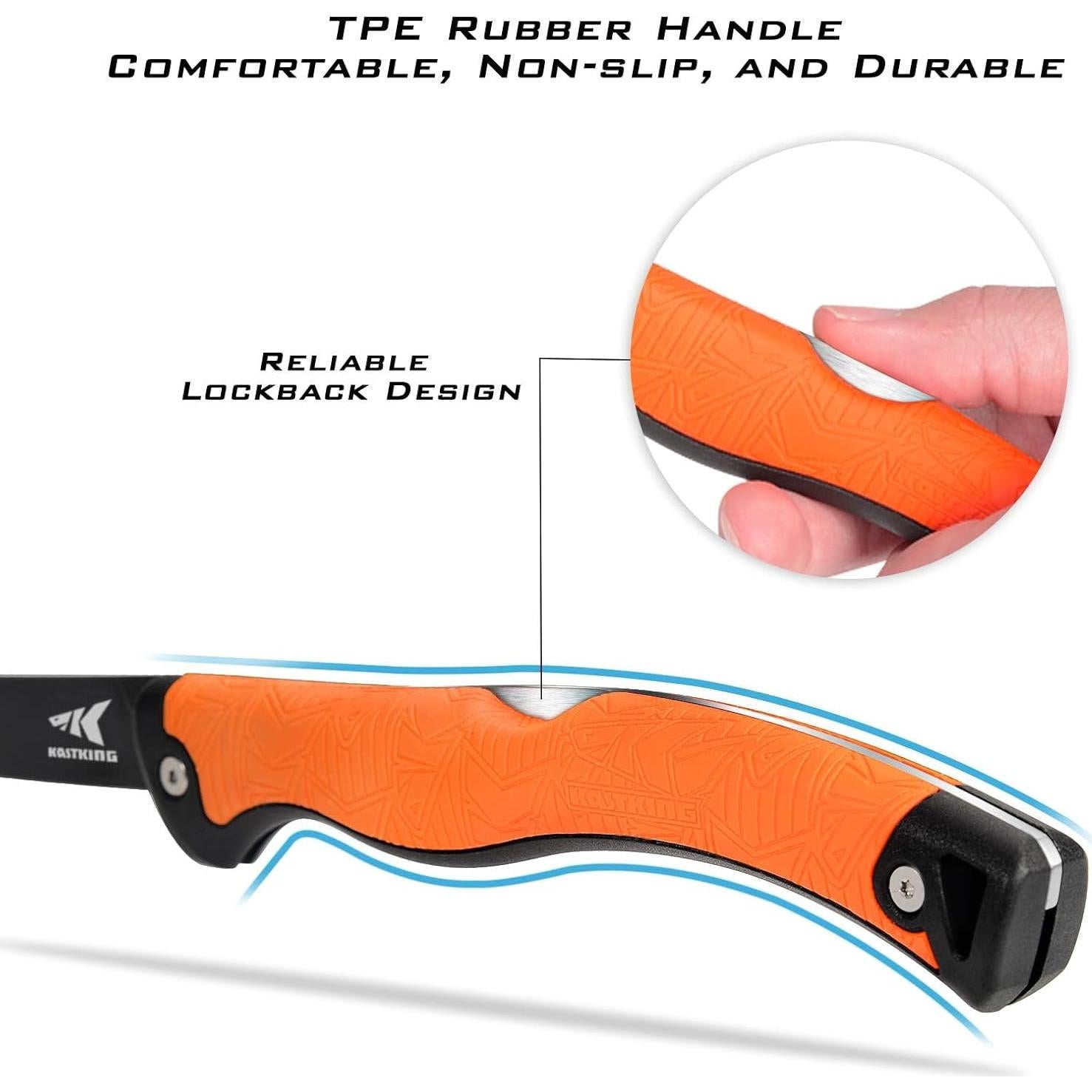 Cuchillo Plegable KastKing para Filetear 16.5 cm Acero Inoxidable