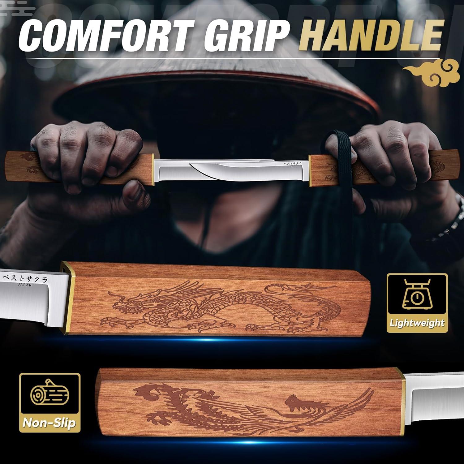 Cuchillo de Supervivencia Dragón Púrpura 2 en 1 - Acero D2