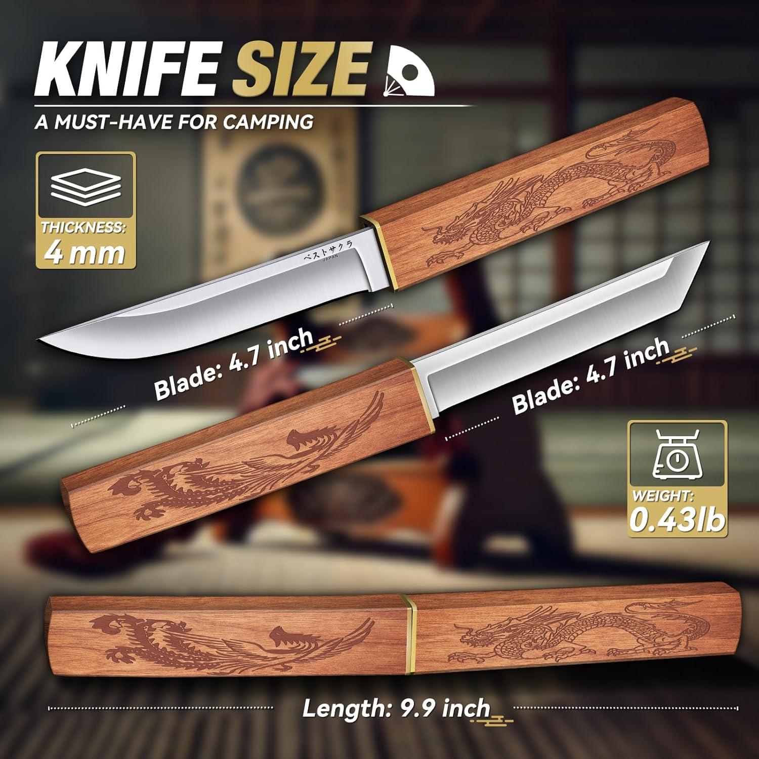 Cuchillo de Supervivencia Dragón Púrpura 2 en 1 - Acero D2