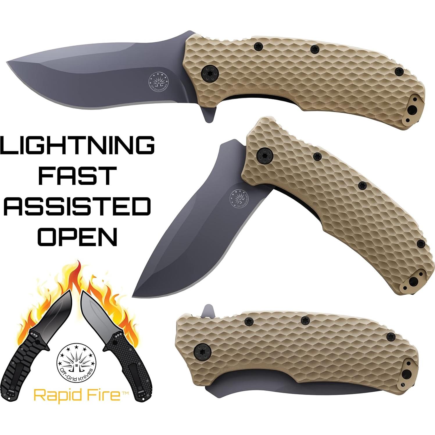 Cuchillo EDC Off-Grid Fuego Rápido Coyote D2 Criogénico