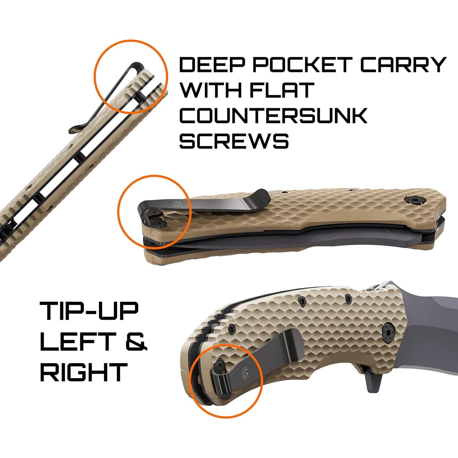 Cuchillo EDC Off-Grid Fuego Rápido Coyote D2 Criogénico