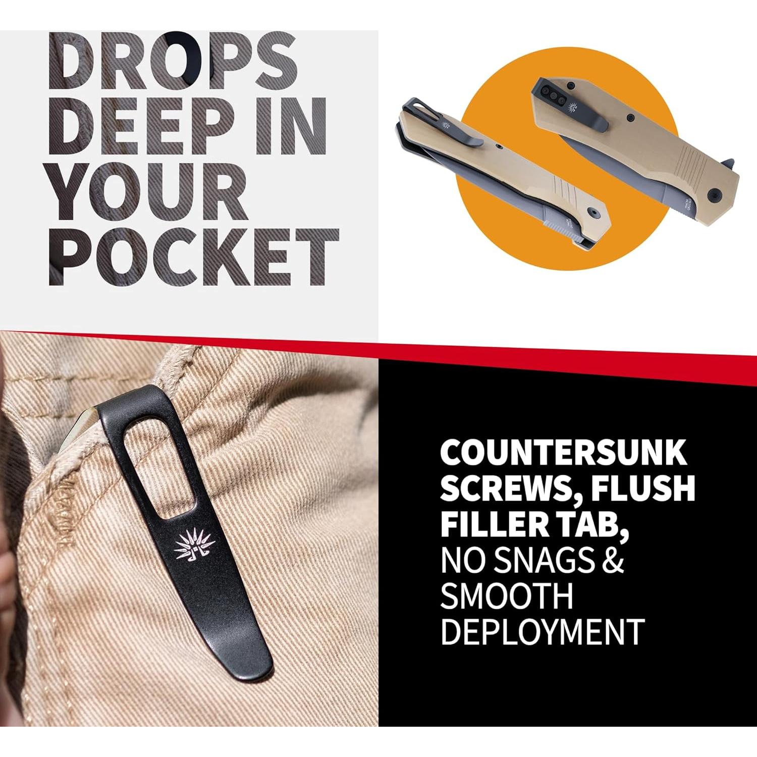 Cuchillo Plegable Off-Grid Stinger XL Acero 154CM Coyote