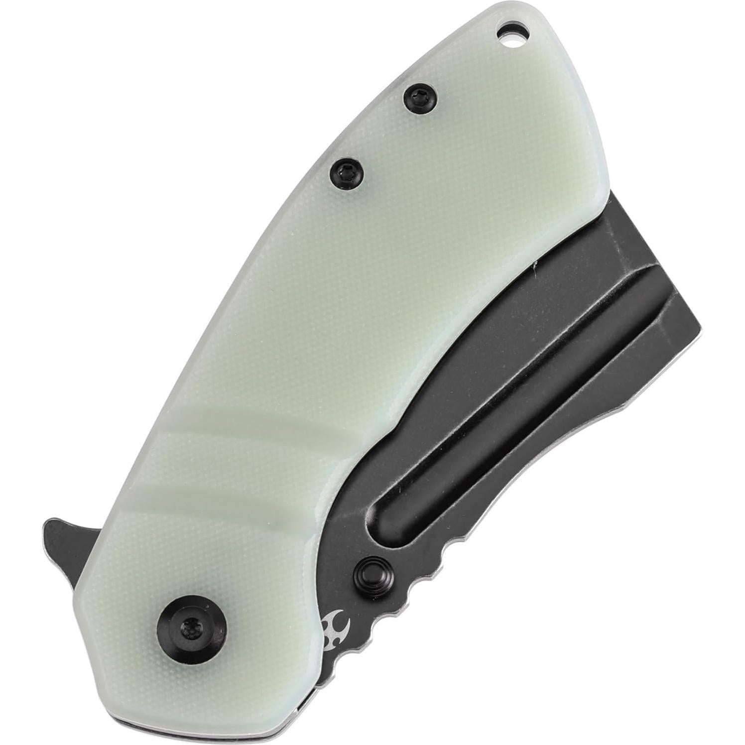 KANSEPT M+ Korvid Pocket Folding Knives for Men Women Camping Hiking Folding Knife 3.07'' Blackwash 154CM Blade EDC Knife with Jade G10 Handle Everyday Carry T2030B6U