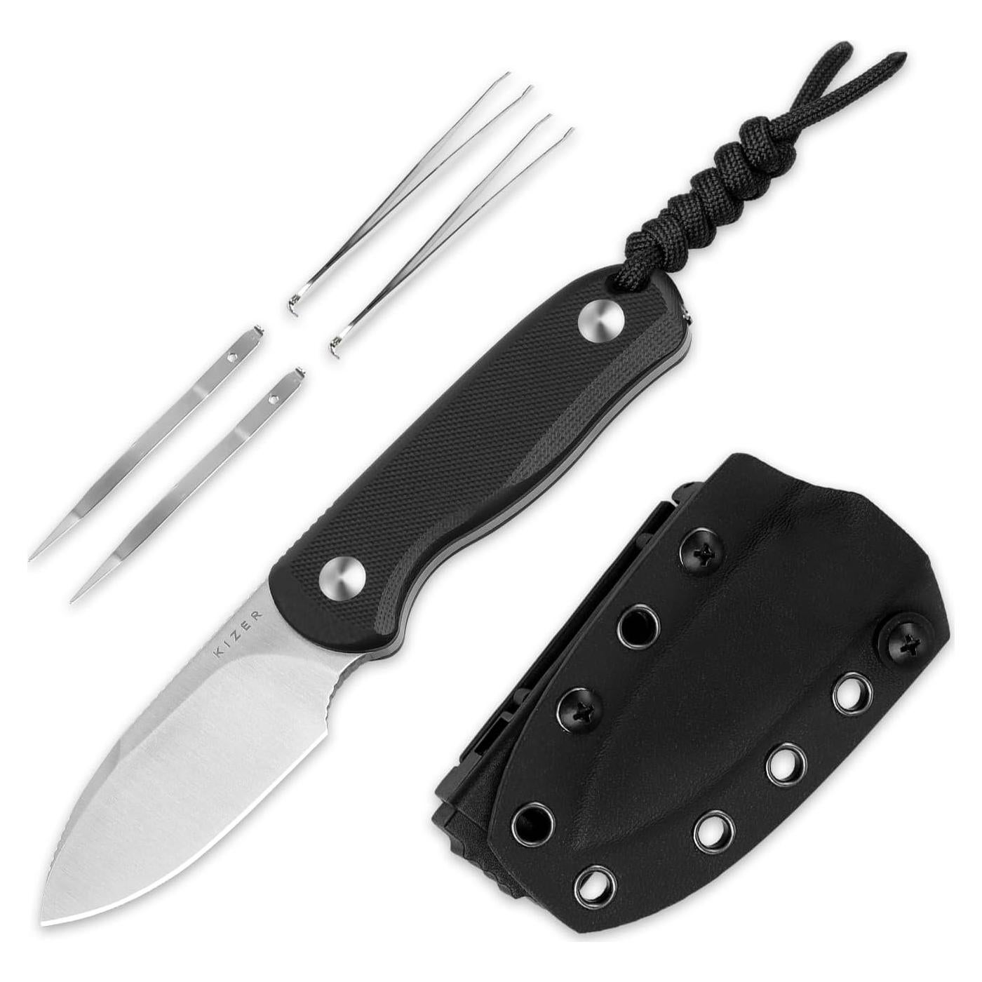 Cuchillo de hoja fija Kizer Drop Bear D2 6.53 cm EDC Camping