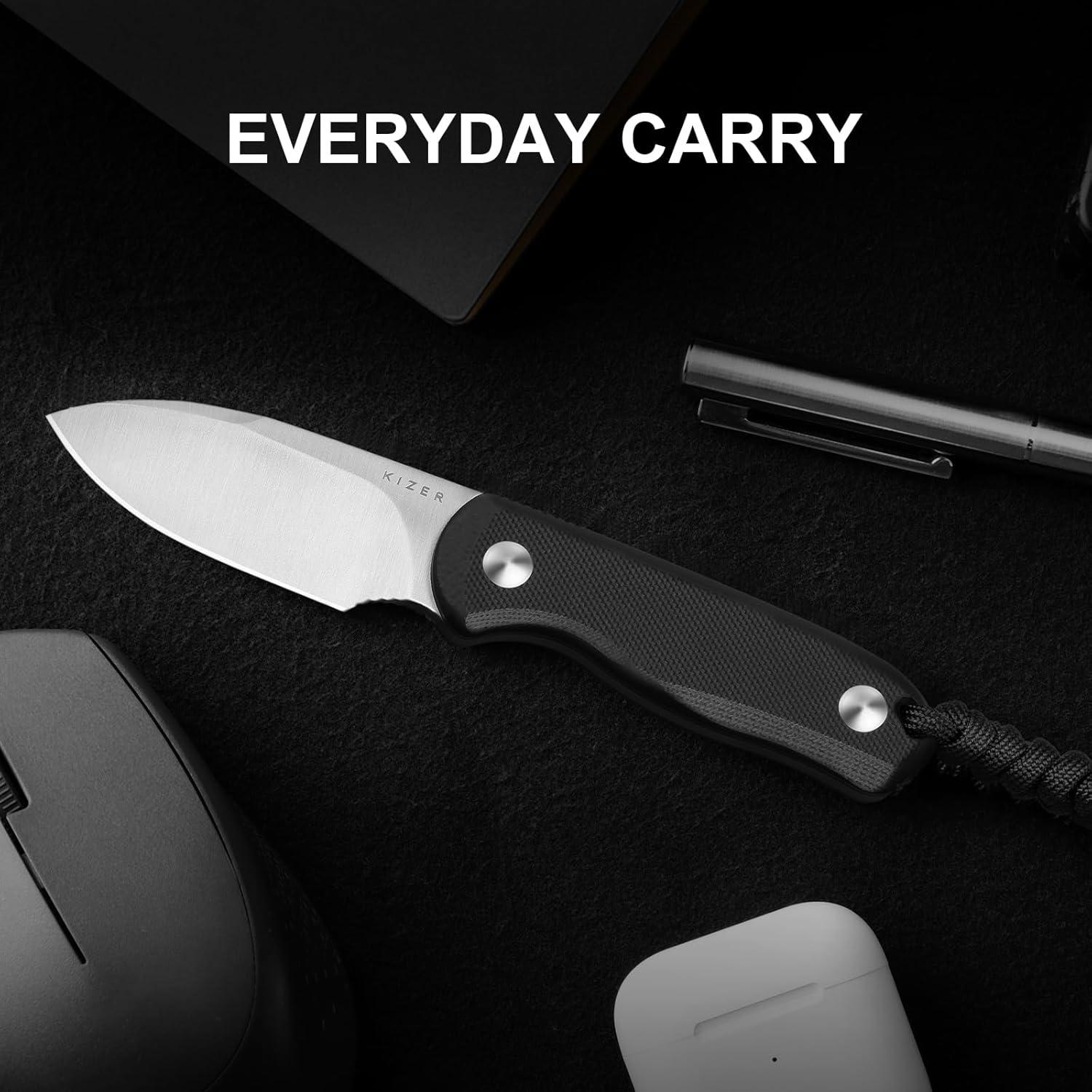 Cuchillo de hoja fija Kizer Drop Bear D2 6.53 cm EDC Camping