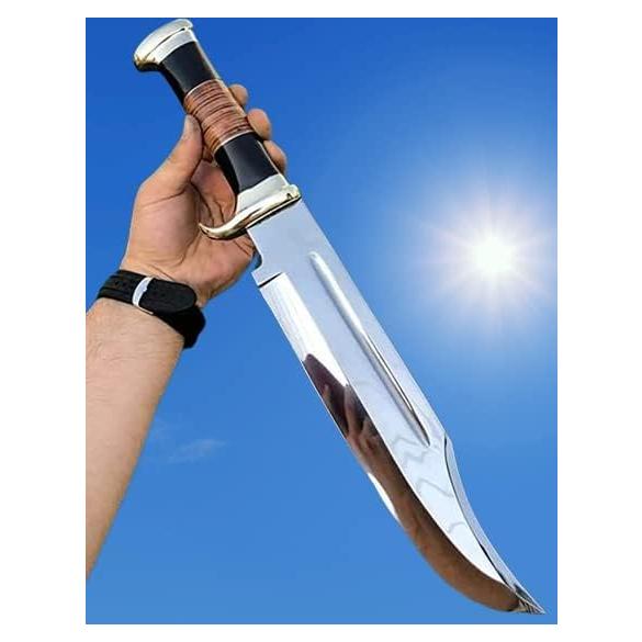 Cuchillo Bowie WARIVO 18" Acero D2 con Funda de Cuero