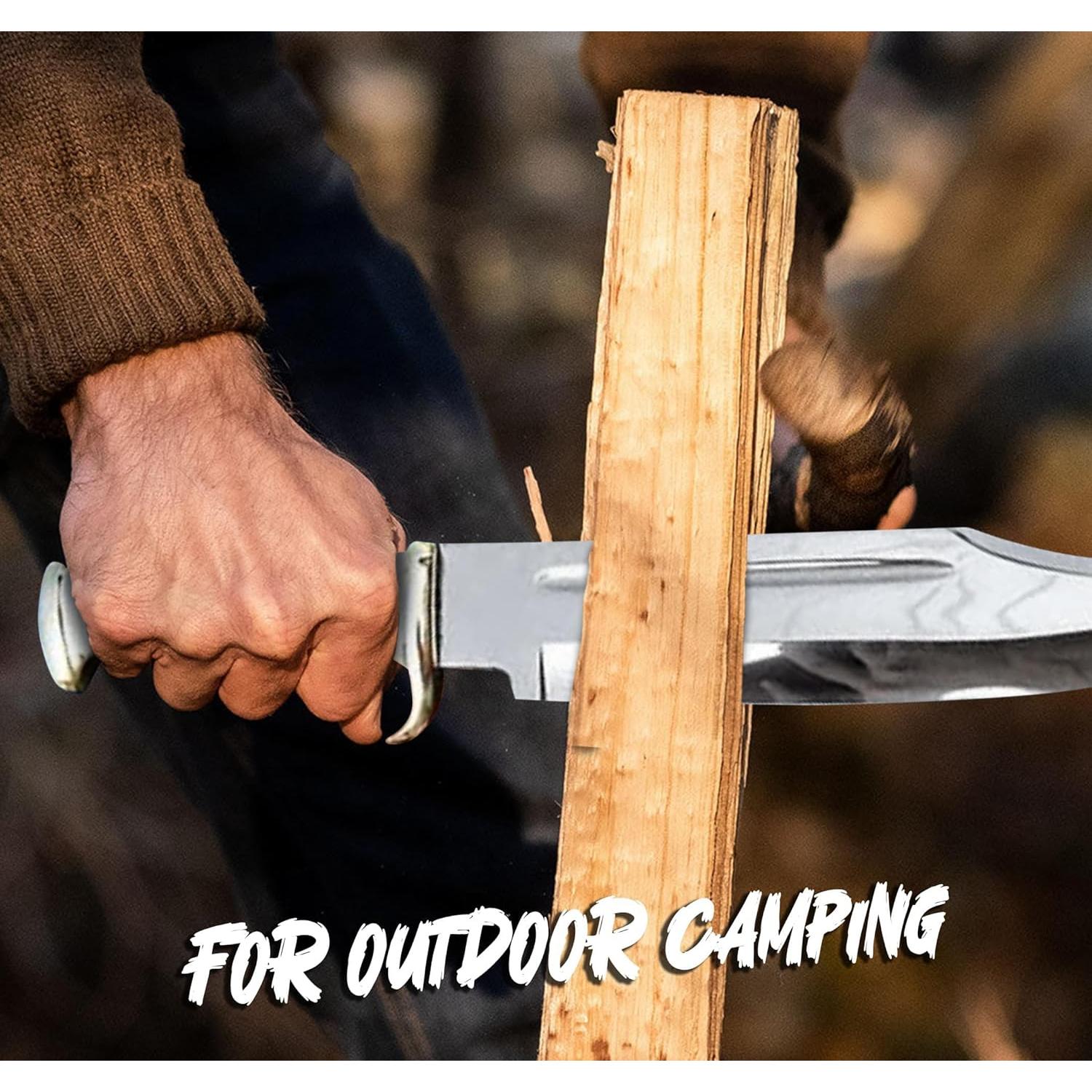 Cuchillo Bowie WARIVO 18" Acero D2 con Funda de Cuero