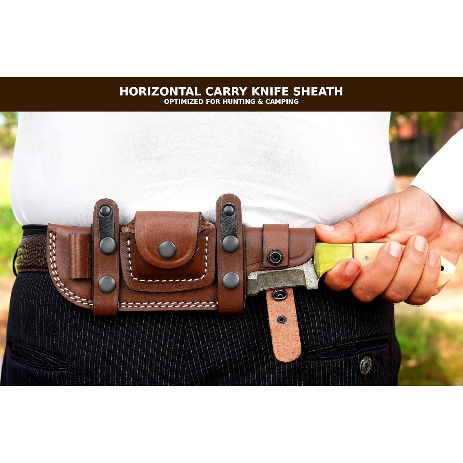 Cuchillo Rastreador Ottoza 115 - Acero Damasco Hecho a Mano 25 cm