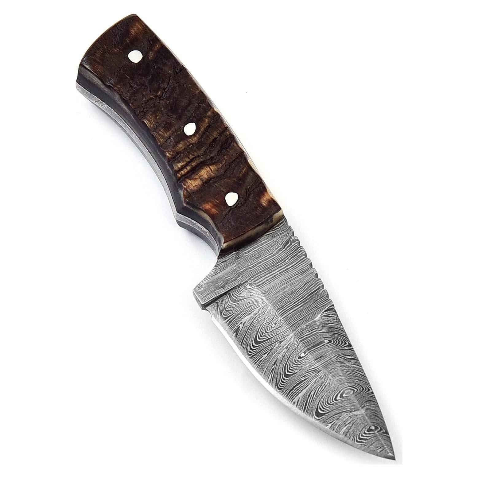 Cuchillo Skiner Poshland BC-69 Acero Damasco 6.35 cm Mango Cuerno