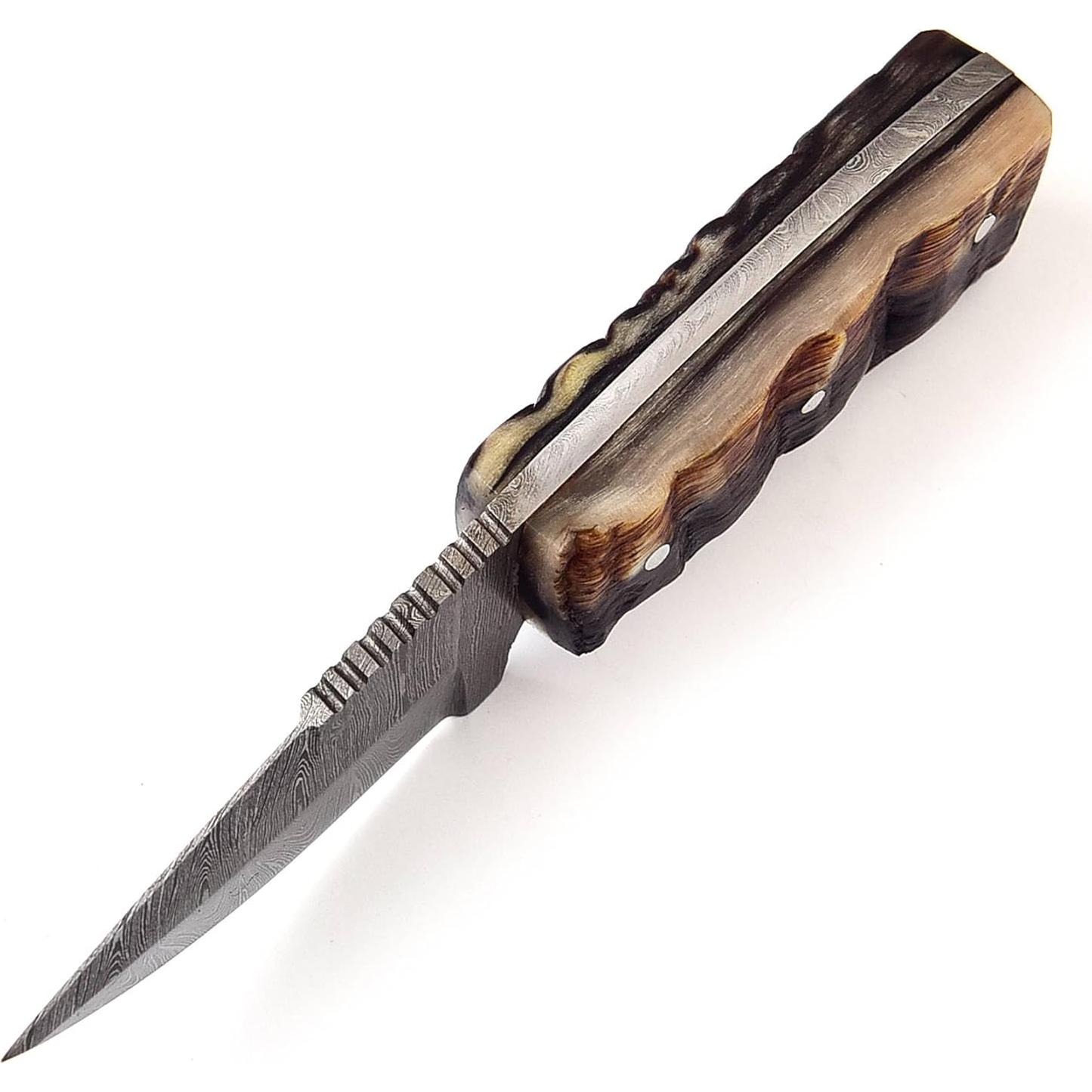 Cuchillo Skiner Poshland BC-69 Acero Damasco 6.35 cm Mango Cuerno