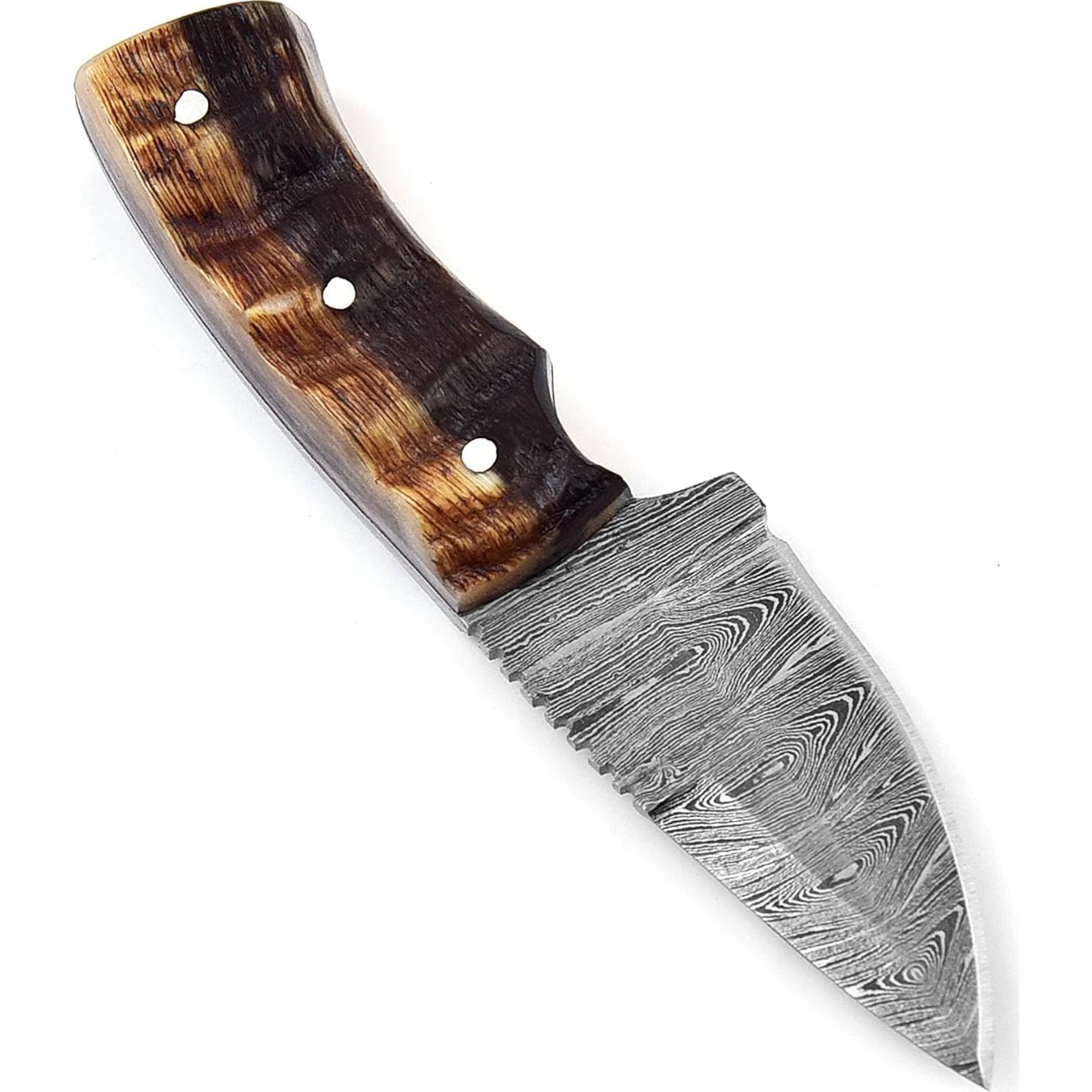 Cuchillo Skiner Poshland BC-69 Acero Damasco 6.35 cm Mango Cuerno