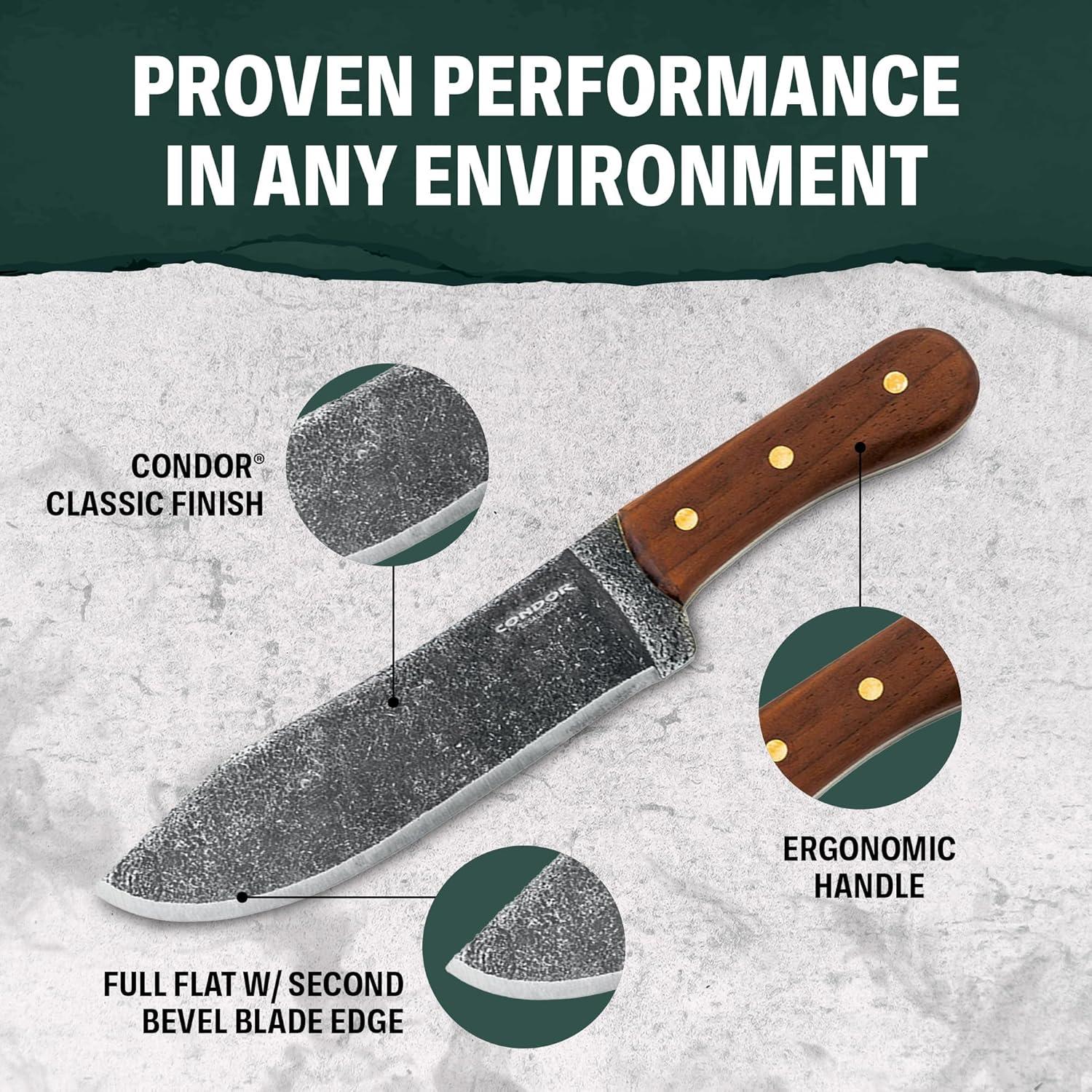 Cuchillo de Campamento Condor Hudson Bay 20.3cm Acero Carbono