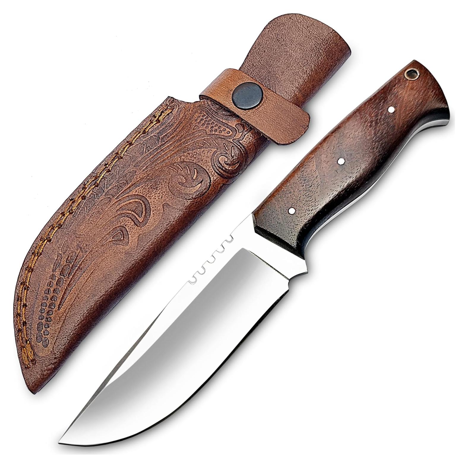Cuchillo de Caza D2 WARIVO - Hoja Fija 25.4cm con Funda