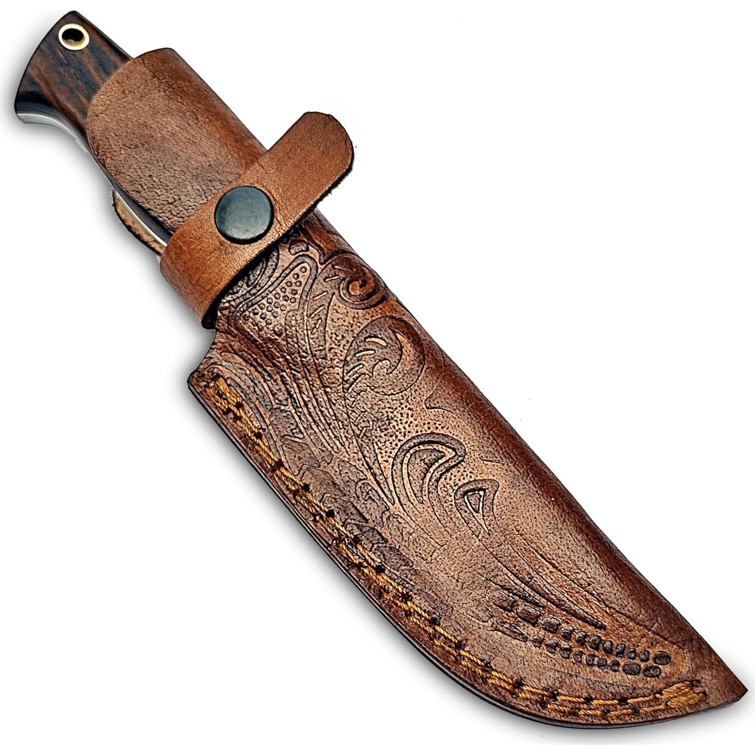 Cuchillo de Caza D2 WARIVO - Hoja Fija 25.4cm con Funda