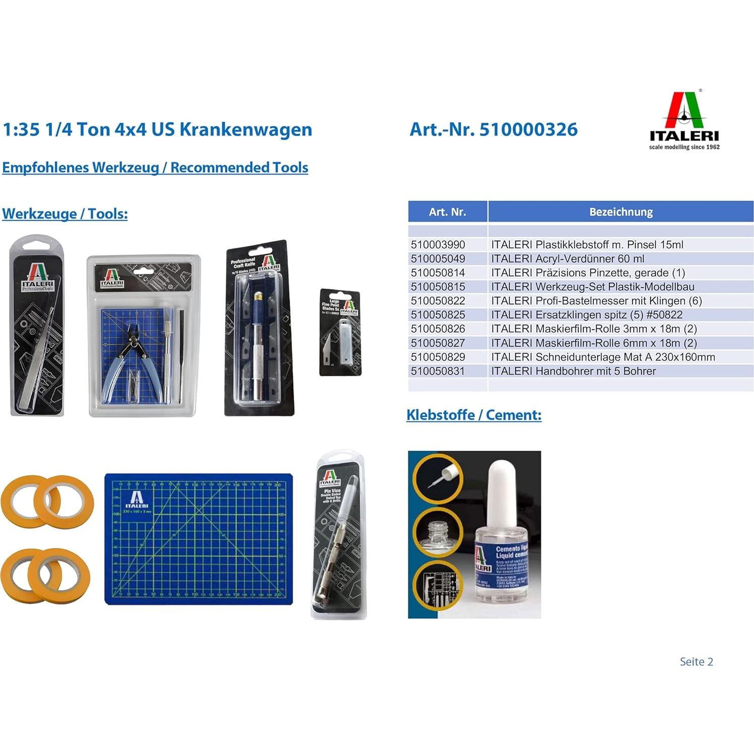 Italeri 510000326 - Kit Modelo 1/4 Ton 4x4 Ambulancia Jeep 1:35