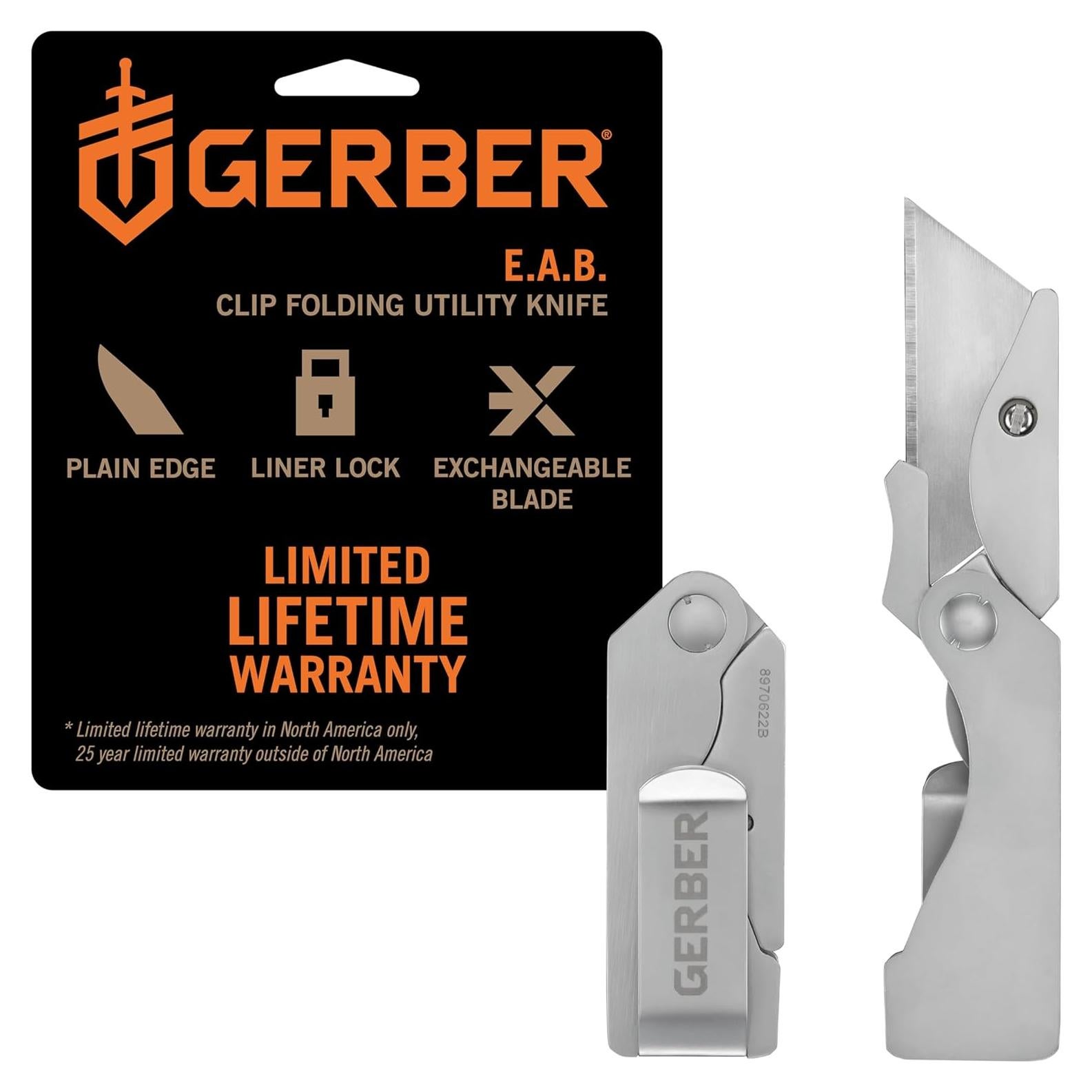 Cuchillo de bolsillo Gerber EAB de acero inoxidable 12.95 cm