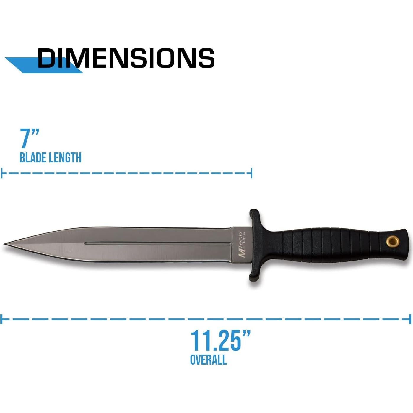 Cuchillo de Hoja Fija MTech USA MT-20-77GY Acero Inoxidable