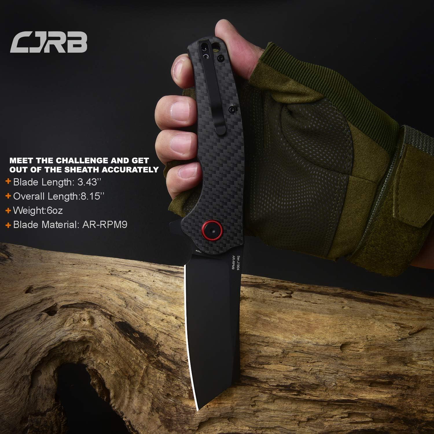Cuchillo Plegable CJRB Crag 8.71 cm Acero AR-RPM9 Mango Carbono