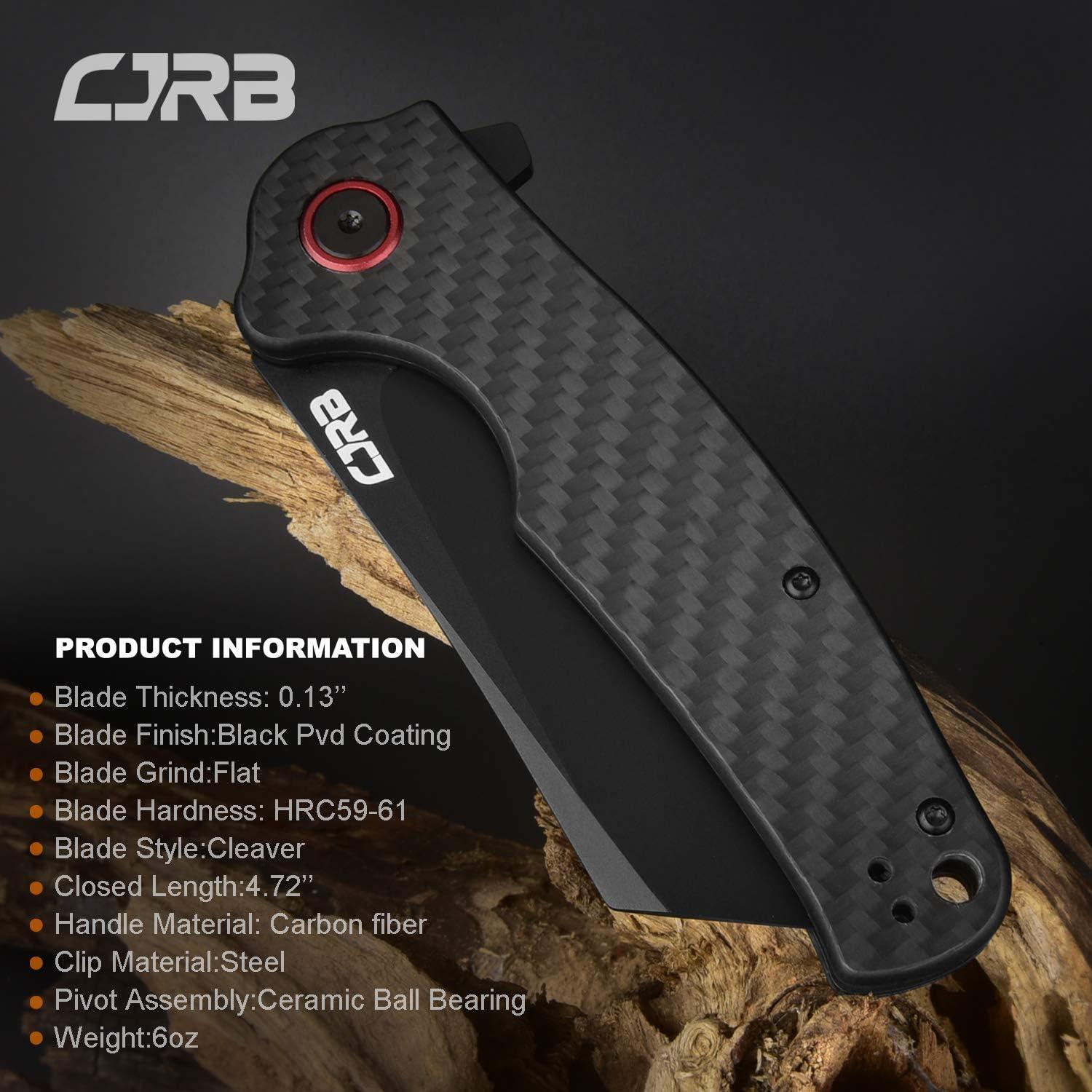 Cuchillo Plegable CJRB Crag 8.71 cm Acero AR-RPM9 Mango Carbono