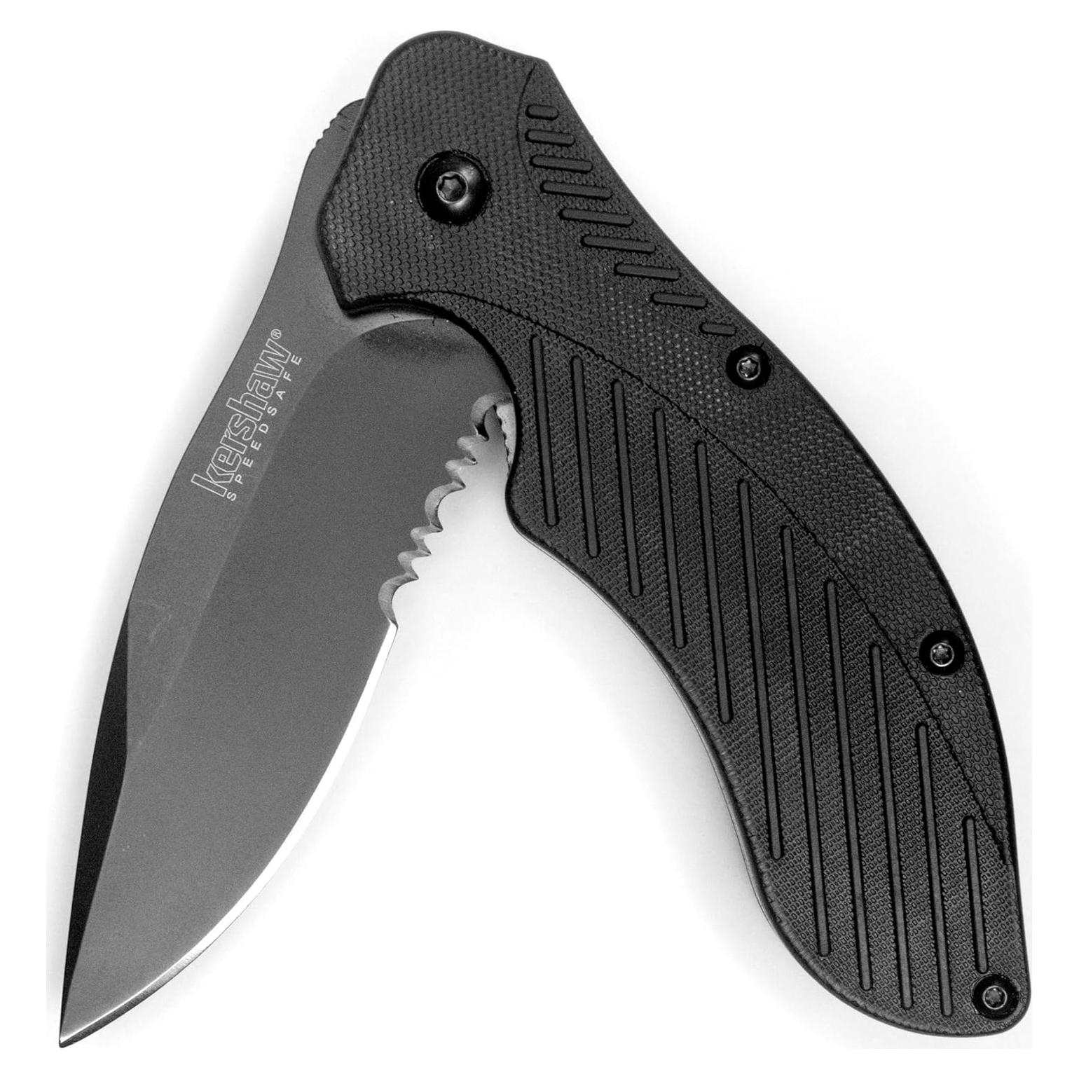 Cuchillo de bolsillo Kershaw Clash negro con sierra 7.87 cm