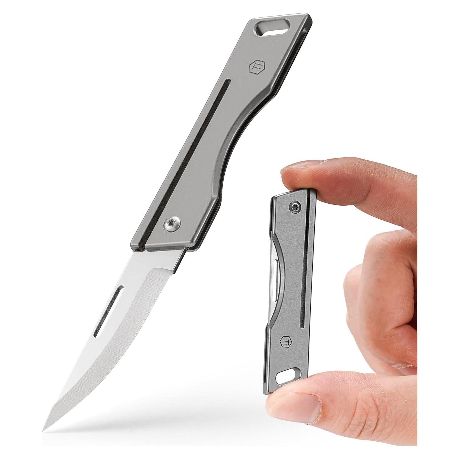 Cuchillo de bolsillo plegable KeyUnity KK06M - Titanio Gris EDC