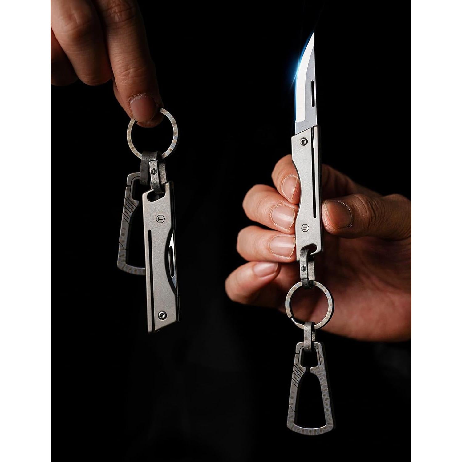 Cuchillo de bolsillo plegable KeyUnity KK06M - Titanio Gris EDC