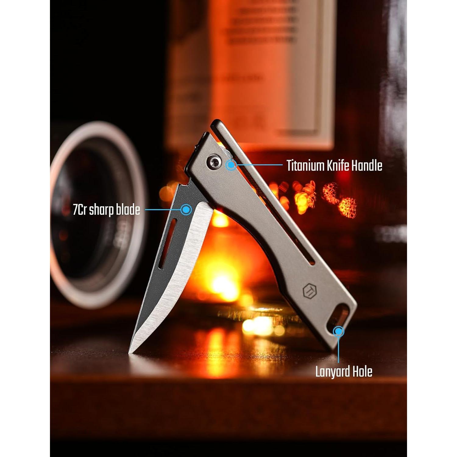 Cuchillo de bolsillo plegable KeyUnity KK06M - Titanio Gris EDC