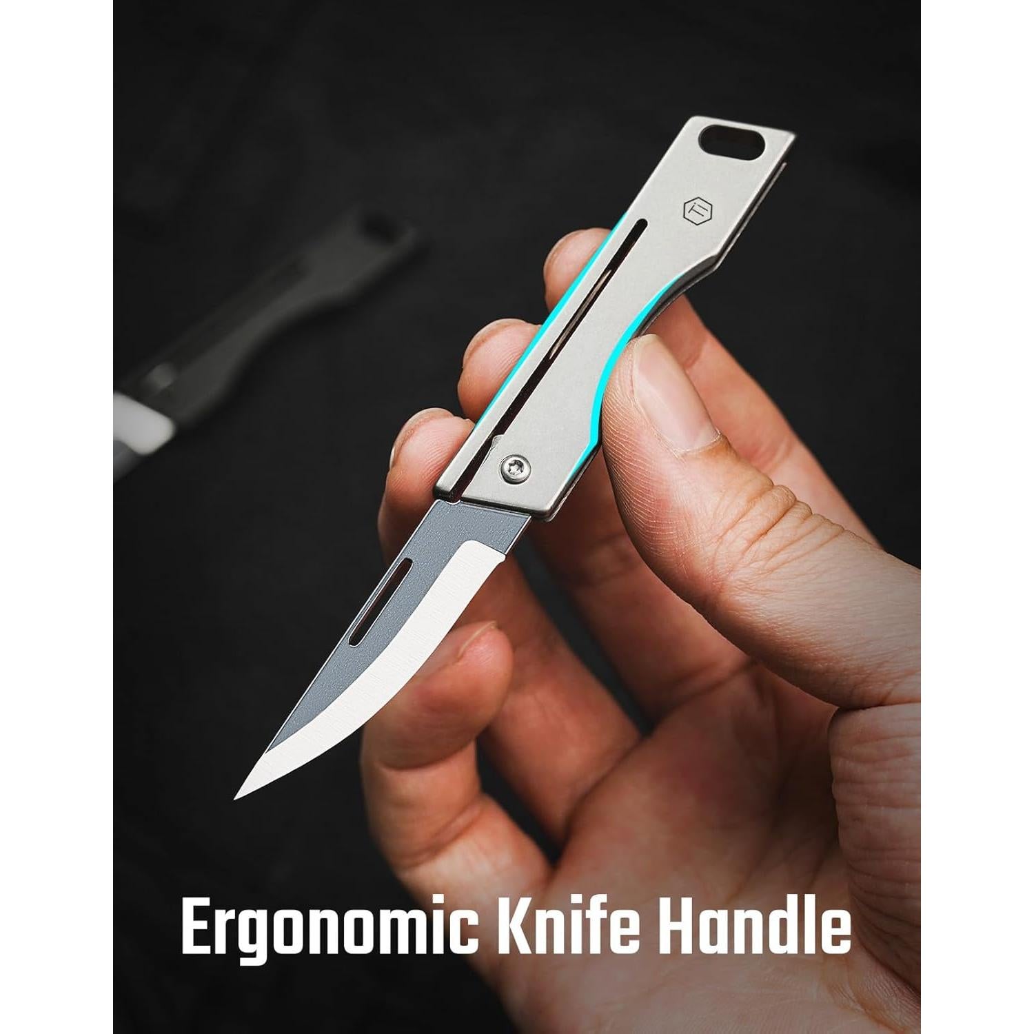 Cuchillo de bolsillo plegable KeyUnity KK06M - Titanio Gris EDC