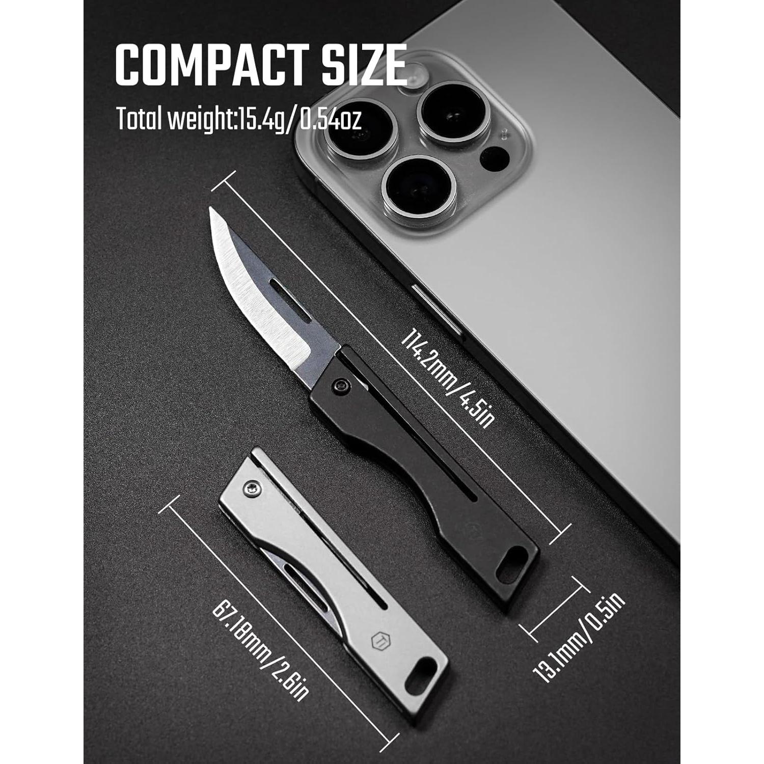 Cuchillo de bolsillo plegable KeyUnity KK06M - Titanio Gris EDC