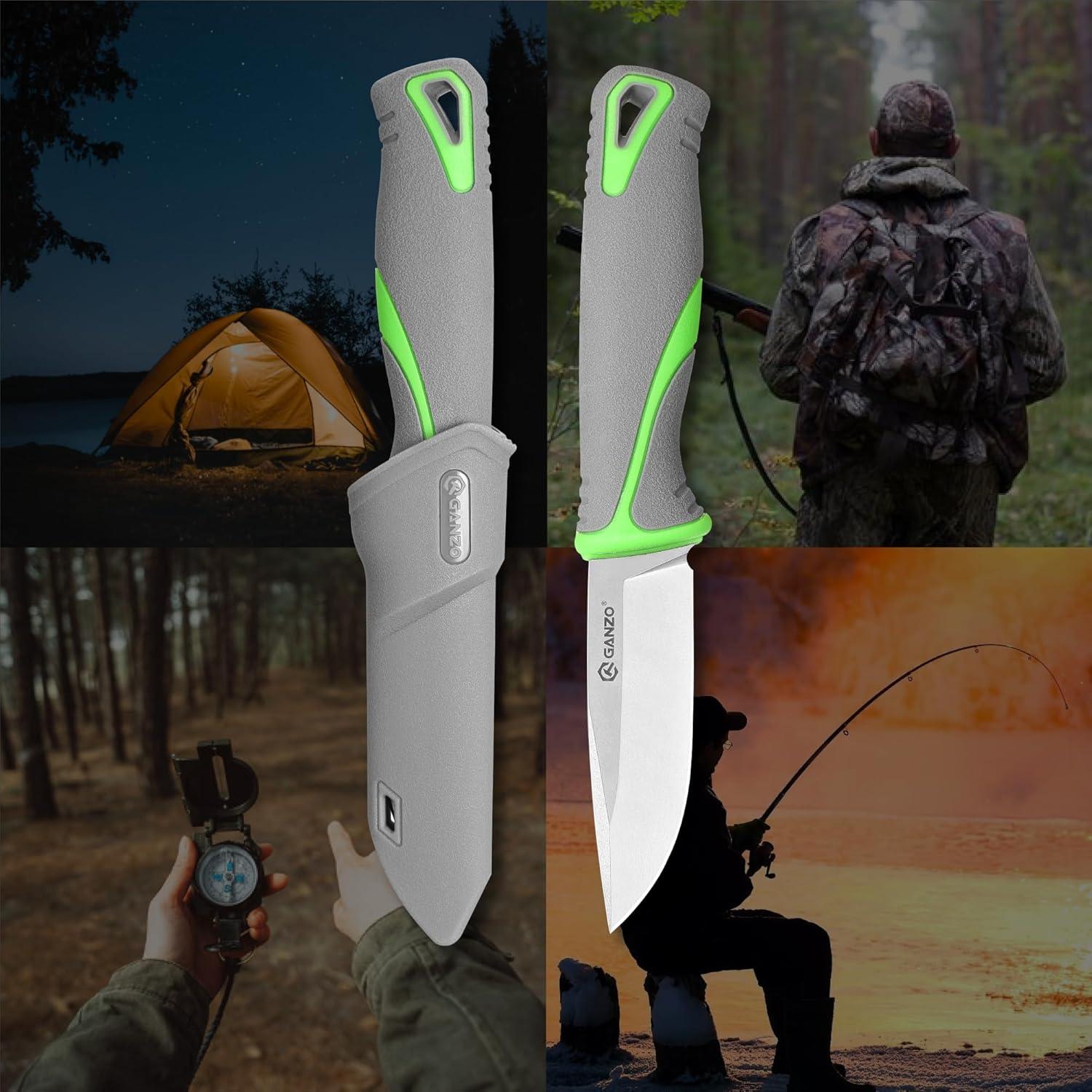 Cuchillo de Hoja Fija Ganzo G807-GY Acero 9CR14 8.8 cm Gris