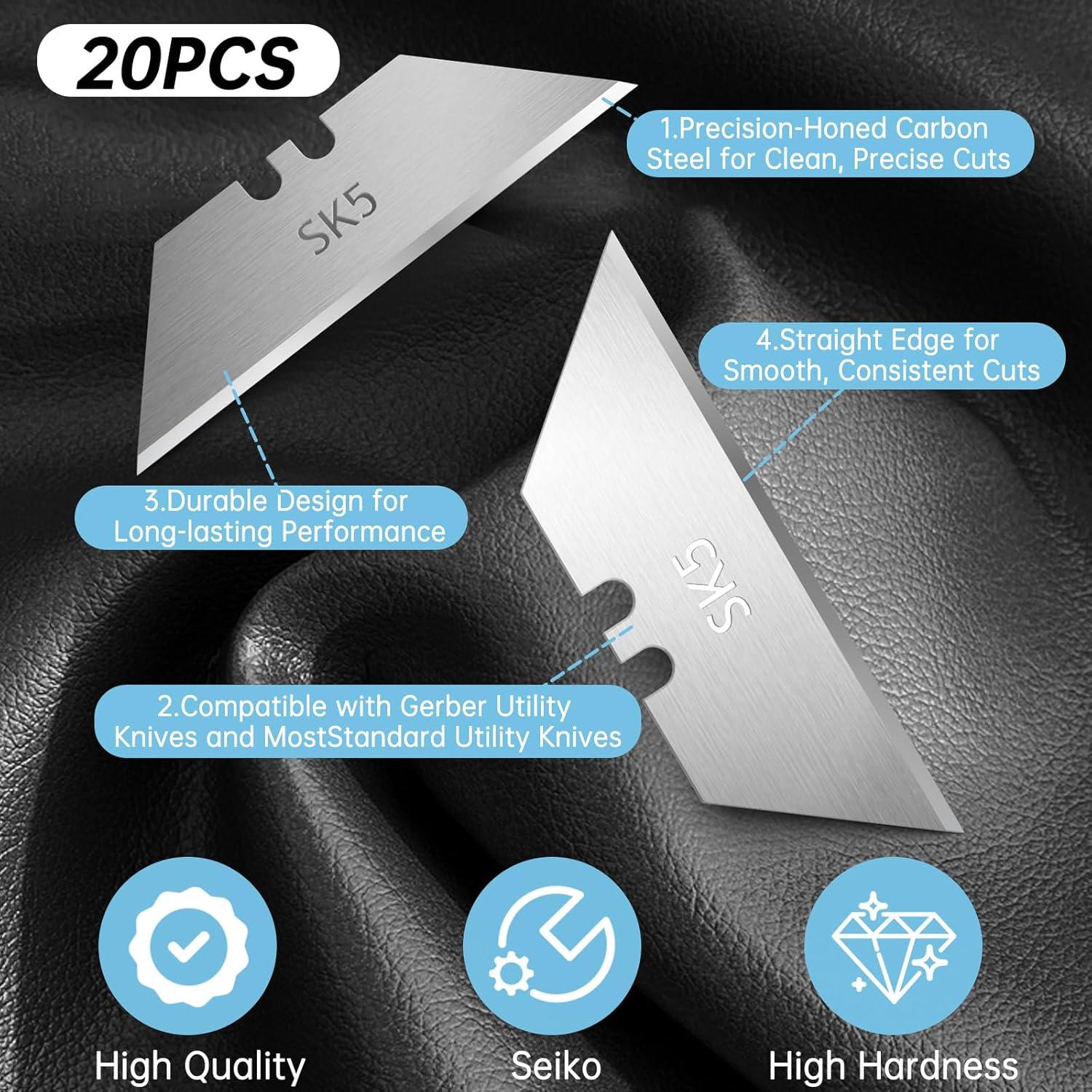 Cuchillas de Cuchillo Utility Gerber - 20 Repuestos Acero SK5