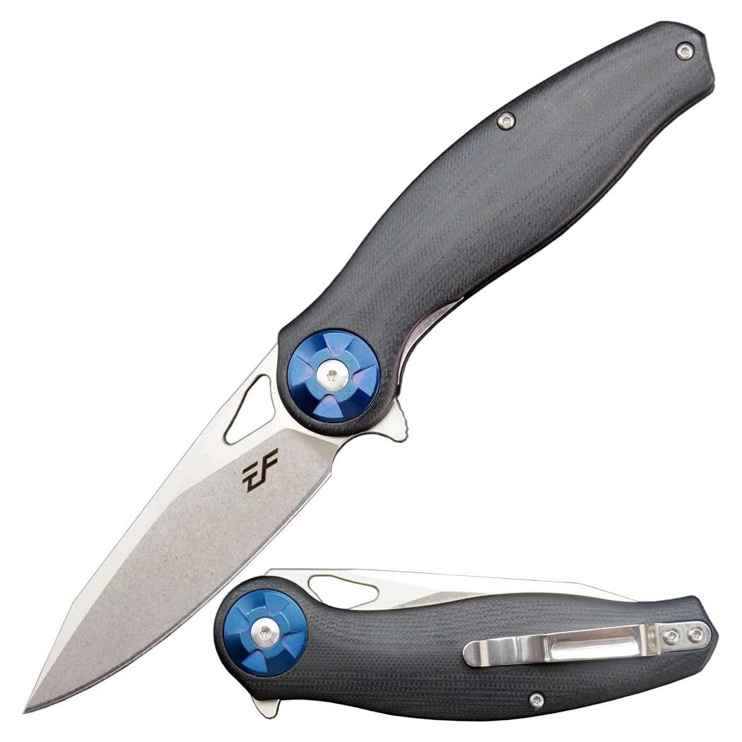 Cuchillo Plegable Eafengrow EF76 Negro con Hoja D2 20.8 cm