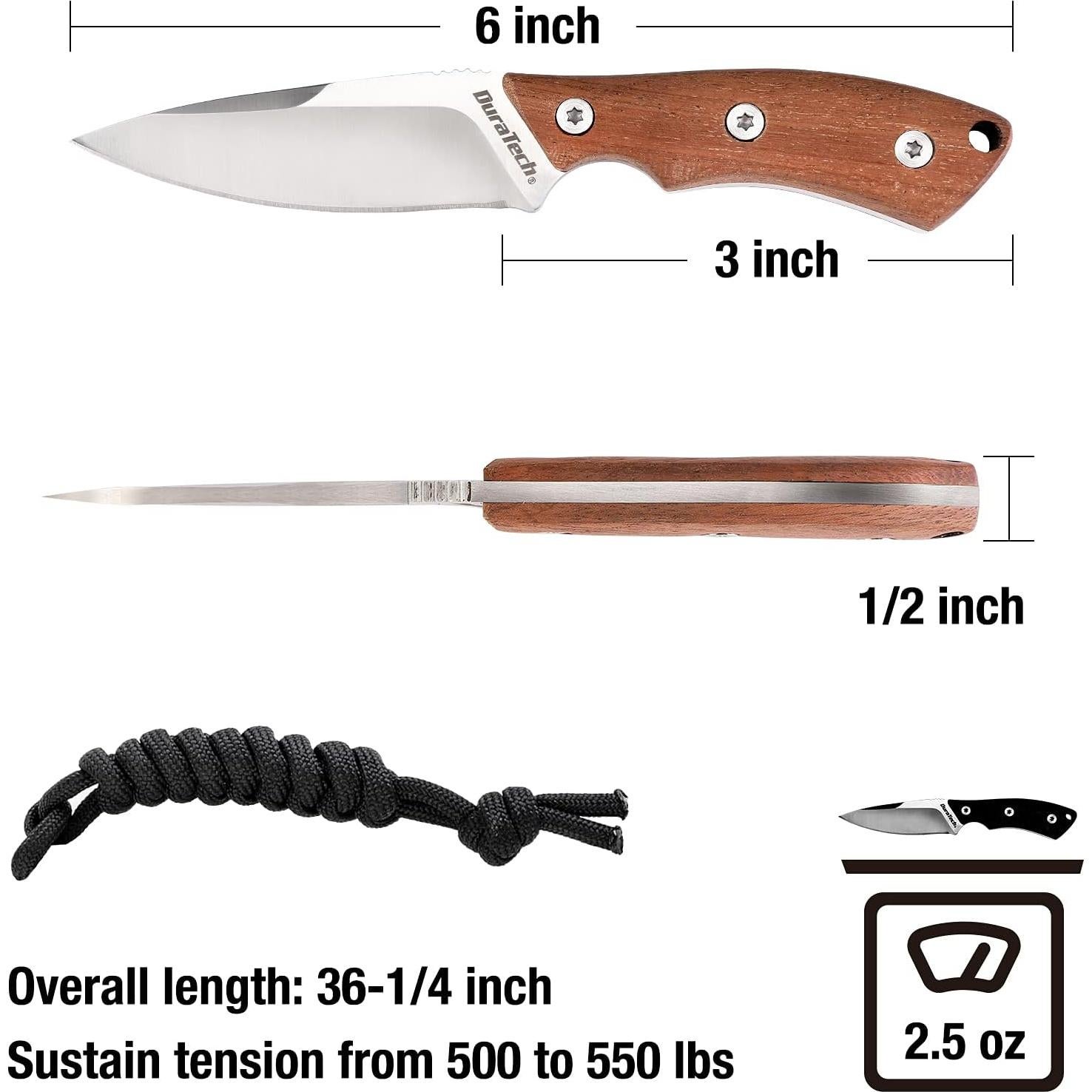 Cuchillo de hoja fija compacto DURATECH 15.24 cm EDC camping