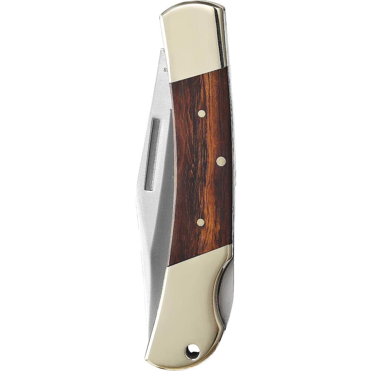 Cuchillo Plegable SENBON 10.16 cm Acero Inoxidable Mango Madera