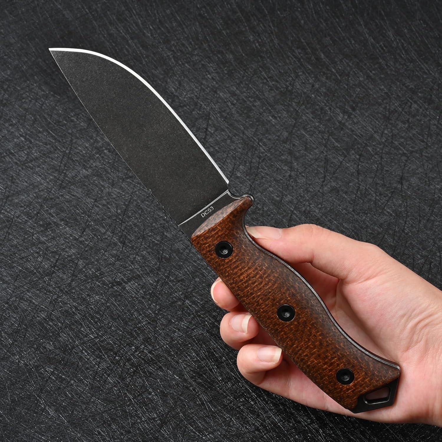 Cuchillo Fijo SDOKEDC de Acero DC53 con Mango de Micarta 22.1cm