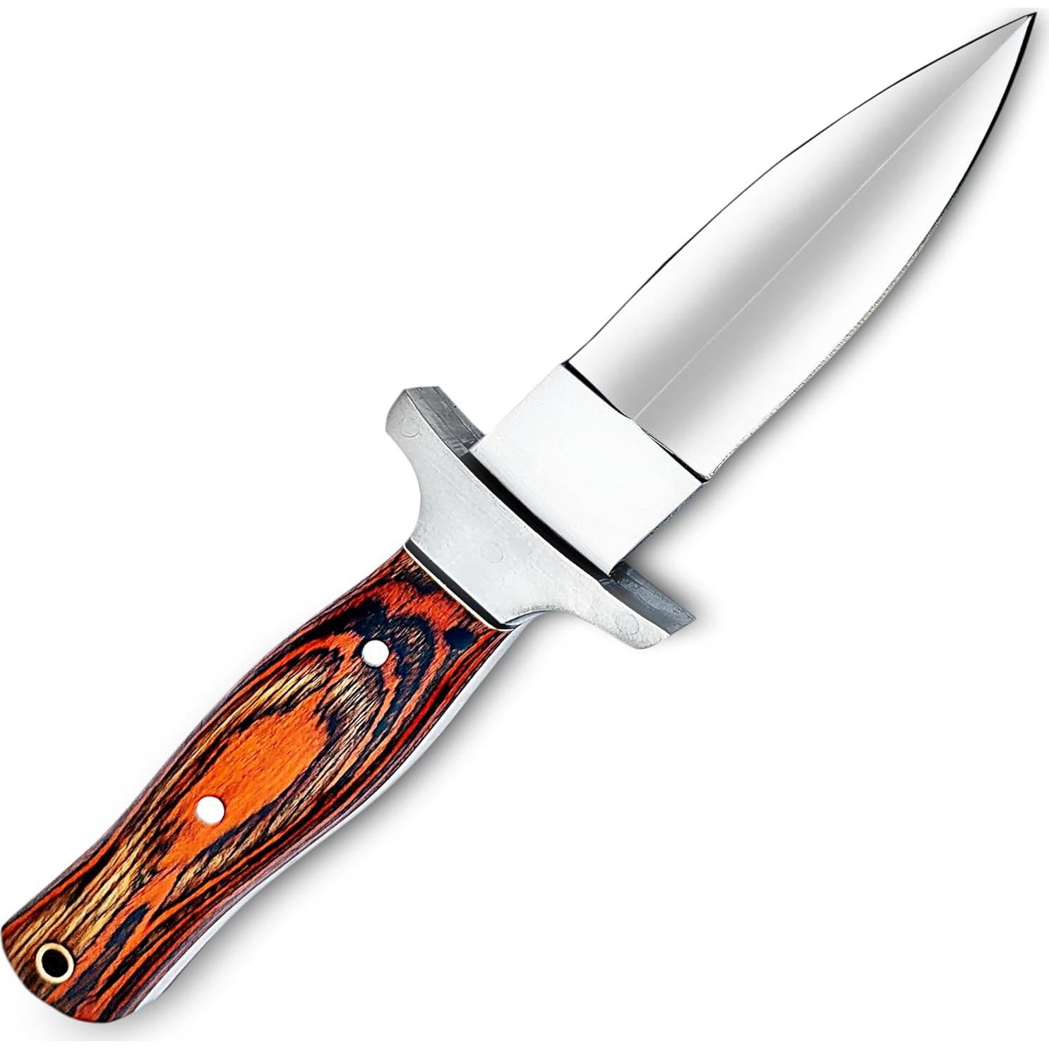 Cuchillo Daga D2 WARIVO Hecho a Mano con Funda de Cuero