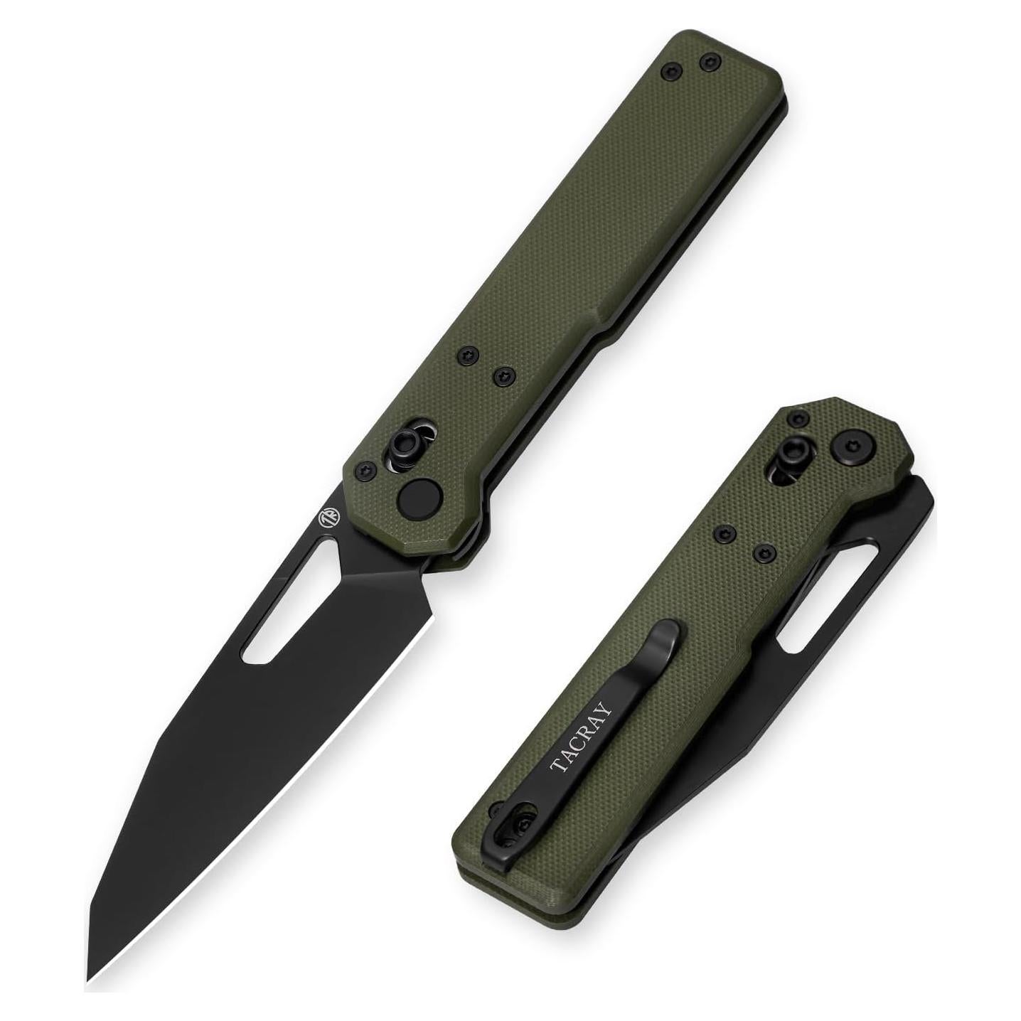 Cuchillo Plegable TACRAY Tarcus Verde G10 8.89 cm EDC Ligero