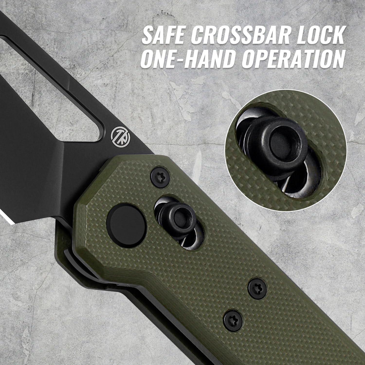 Cuchillo Plegable TACRAY Tarcus Verde G10 8.89 cm EDC Ligero