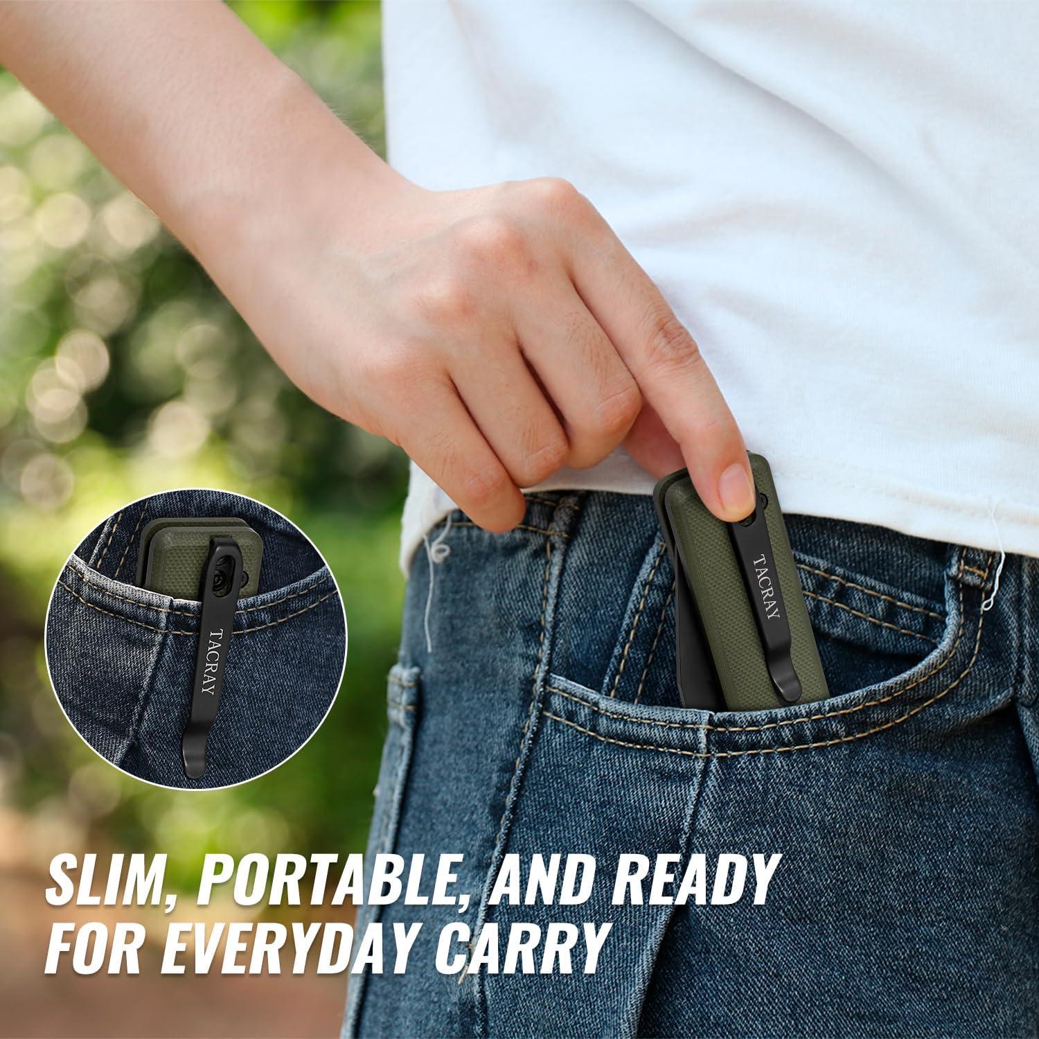 Cuchillo Plegable TACRAY Tarcus Verde G10 8.89 cm EDC Ligero