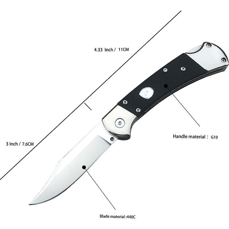 Cuchillo Plegable EDC HUAAO ZHIWEIBLACK 7.6cm 440C Mango G10