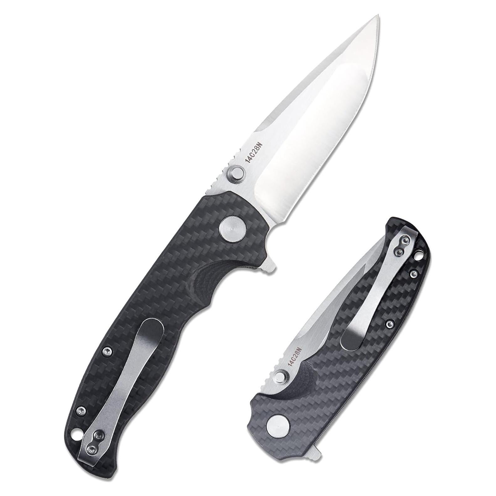 Cuchillo de bolsillo Monikala 3.4" Titanio y Fibra de Carbono