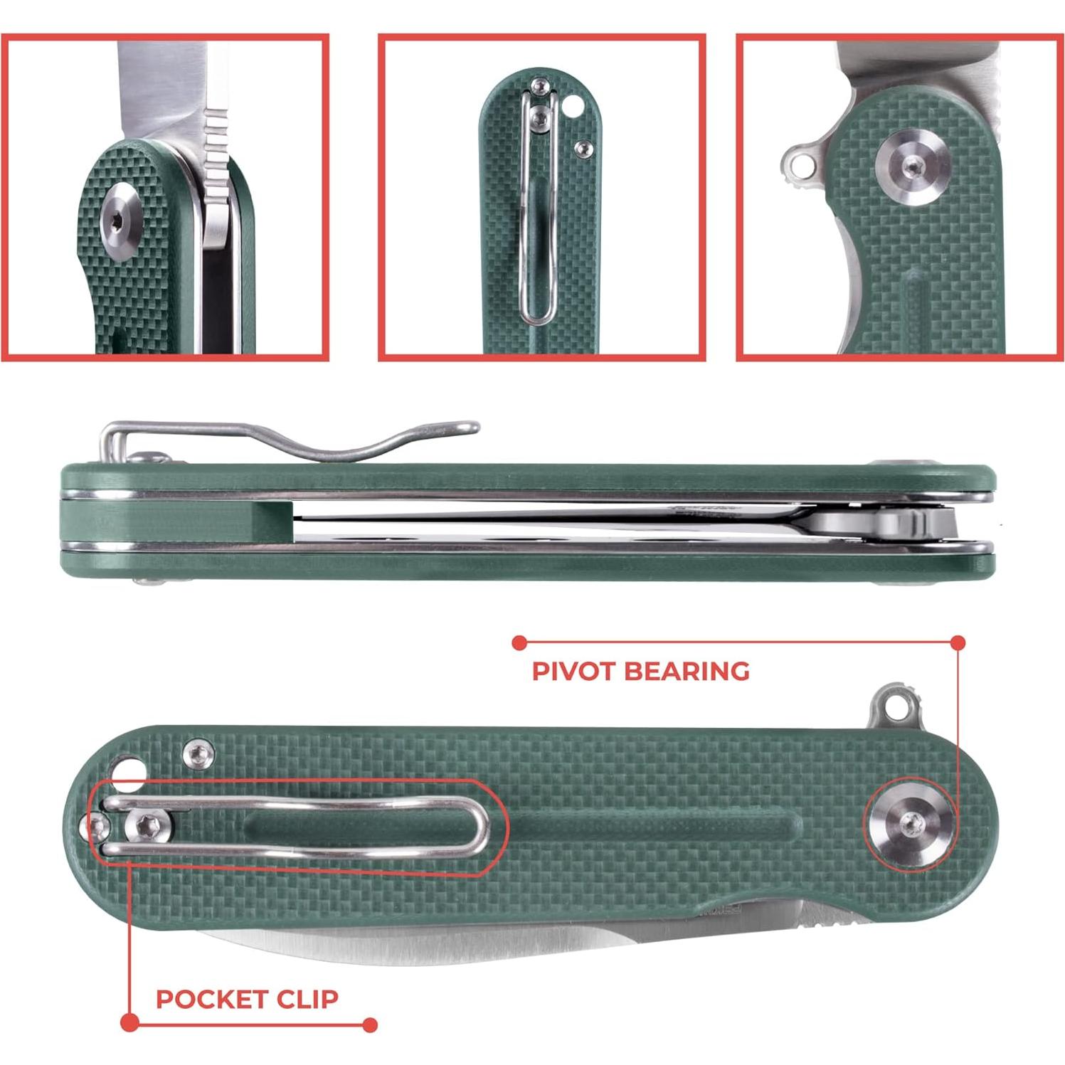 Cuchillo Plegable Firebird FH922-GB Acero D2 Mango G10 Verde