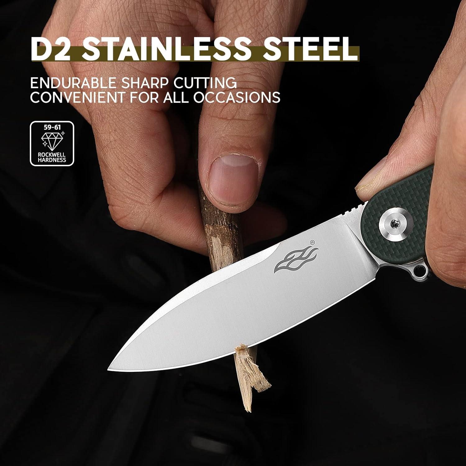 Cuchillo Plegable Firebird FH922-GB Acero D2 Mango G10 Verde