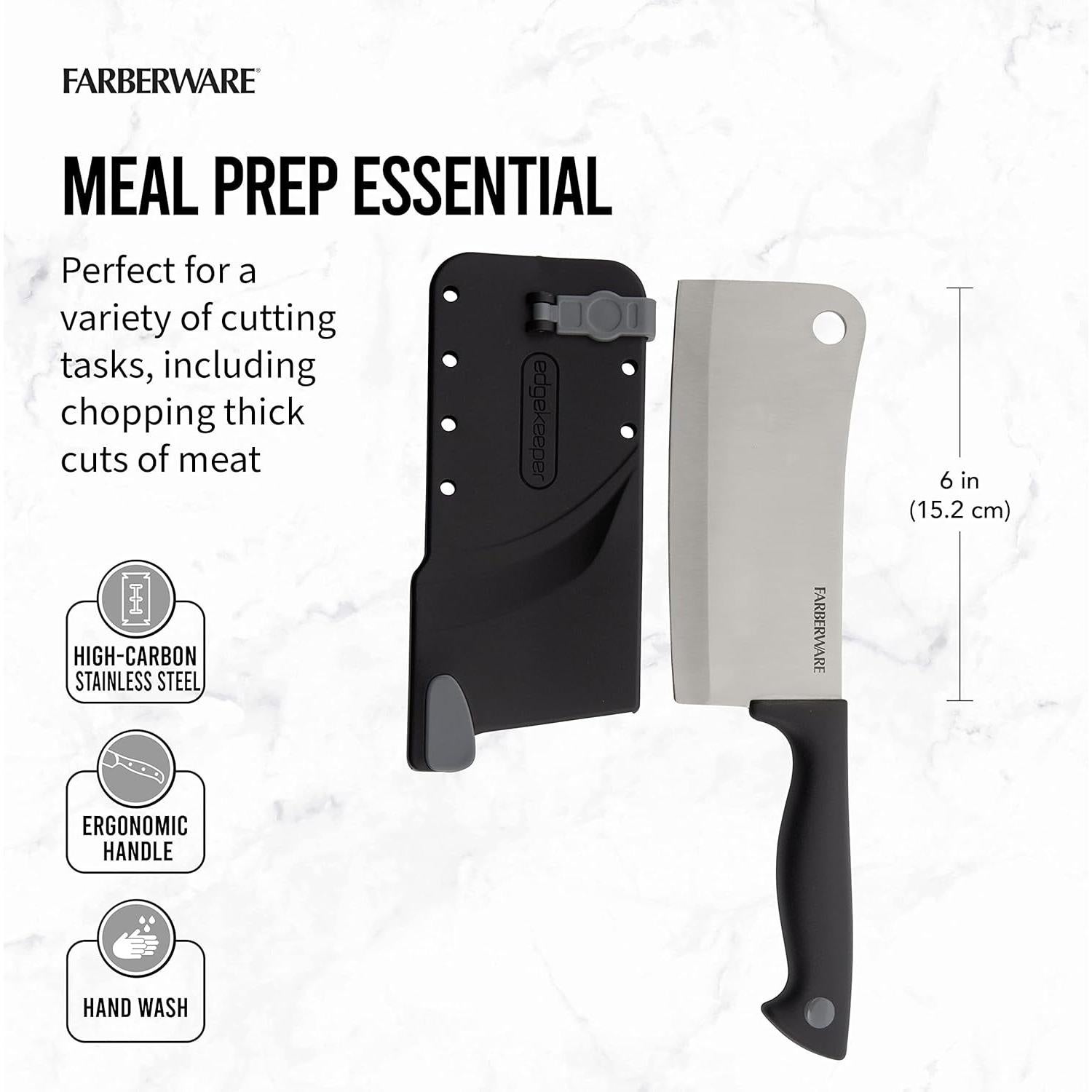 Cuchillo de Hacha 15 cm Farberware Edgekeeper con Funda Afilante