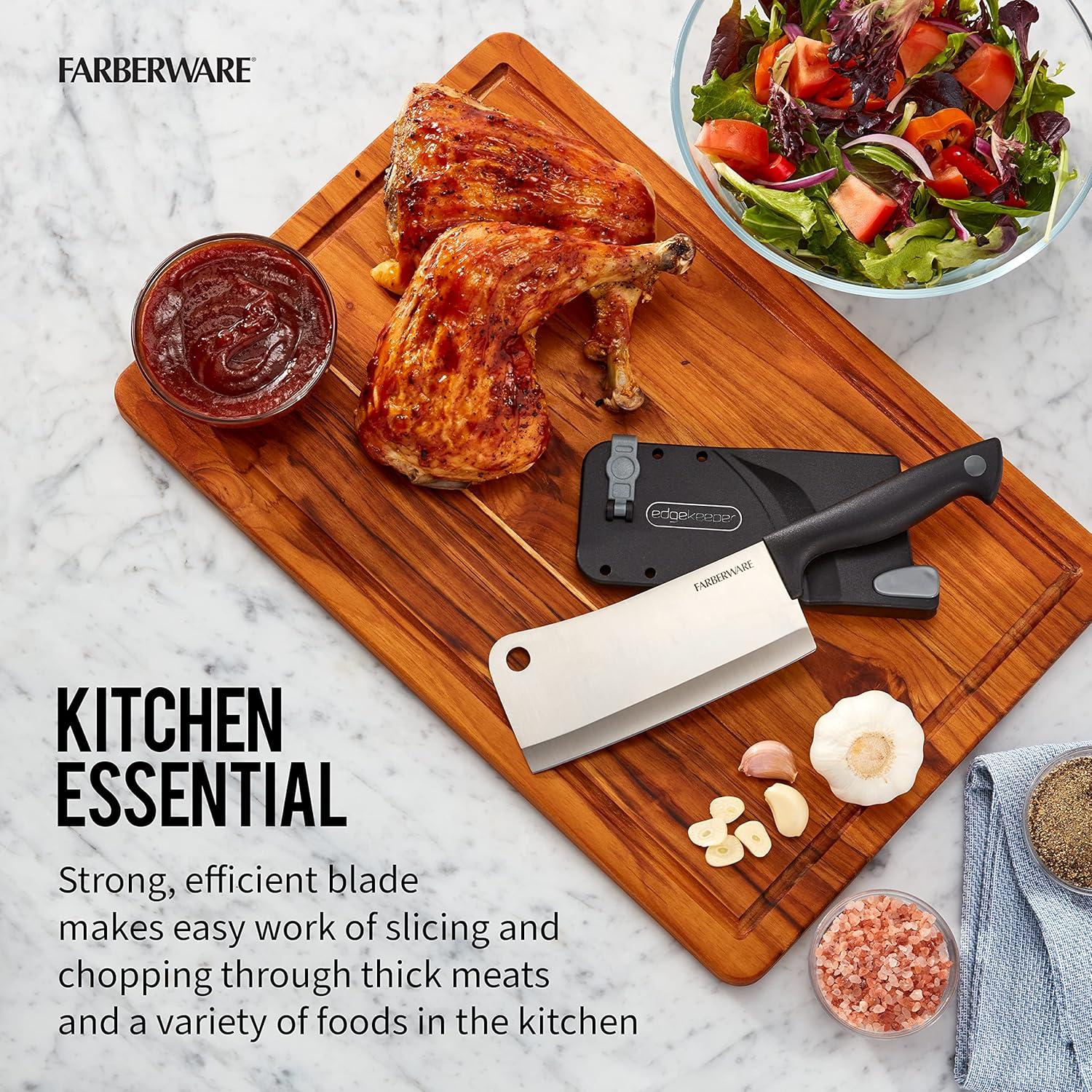 Cuchillo de Hacha 15 cm Farberware Edgekeeper con Funda Afilante