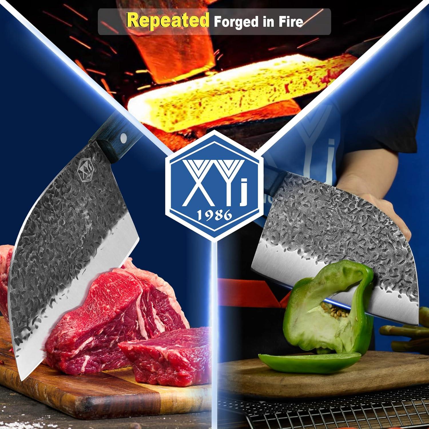 Cuchillo de Carnicero XYJ 17.78 cm Acero Alto Carbono Full Tang