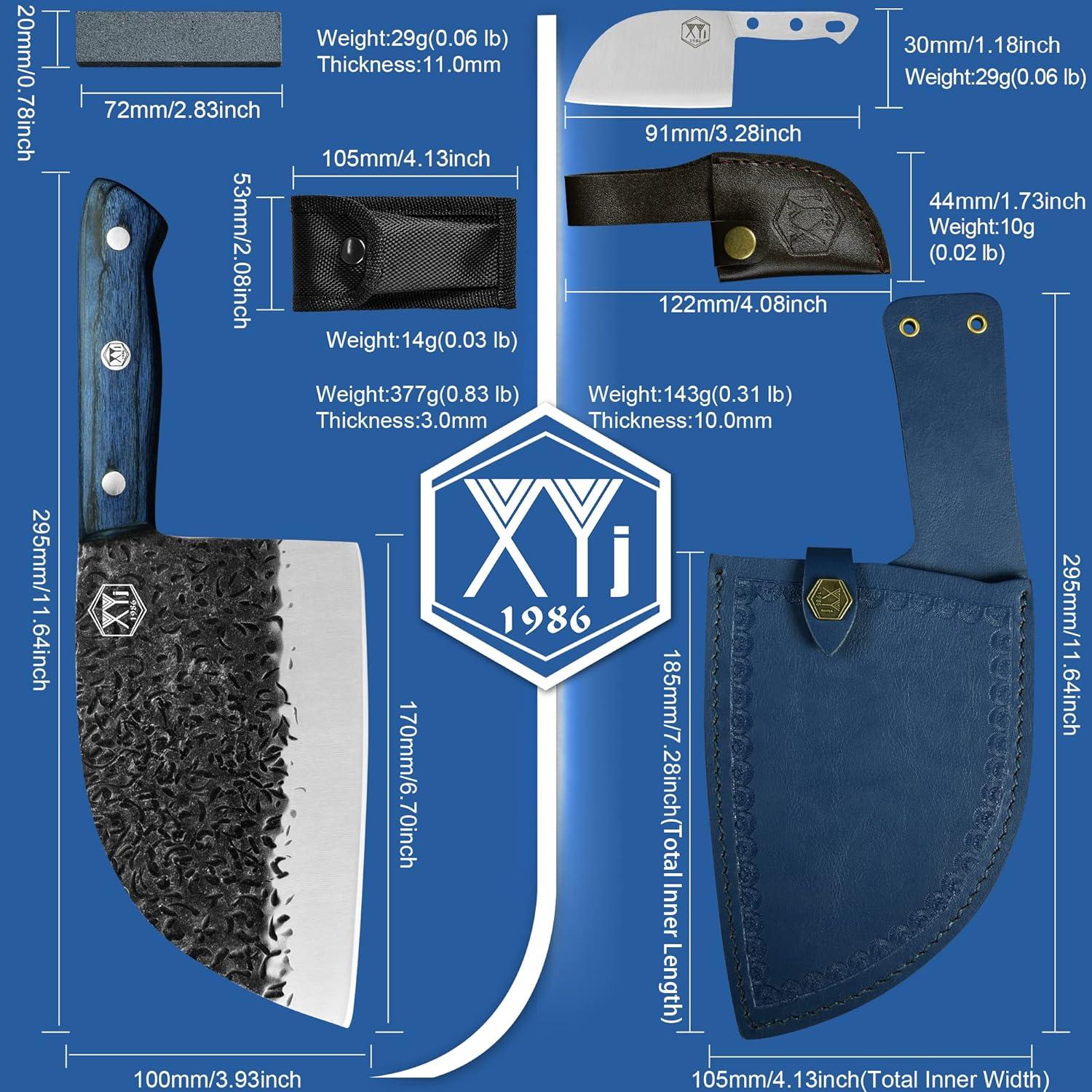 Cuchillo de Carnicero XYJ 17.78 cm Acero Alto Carbono Full Tang