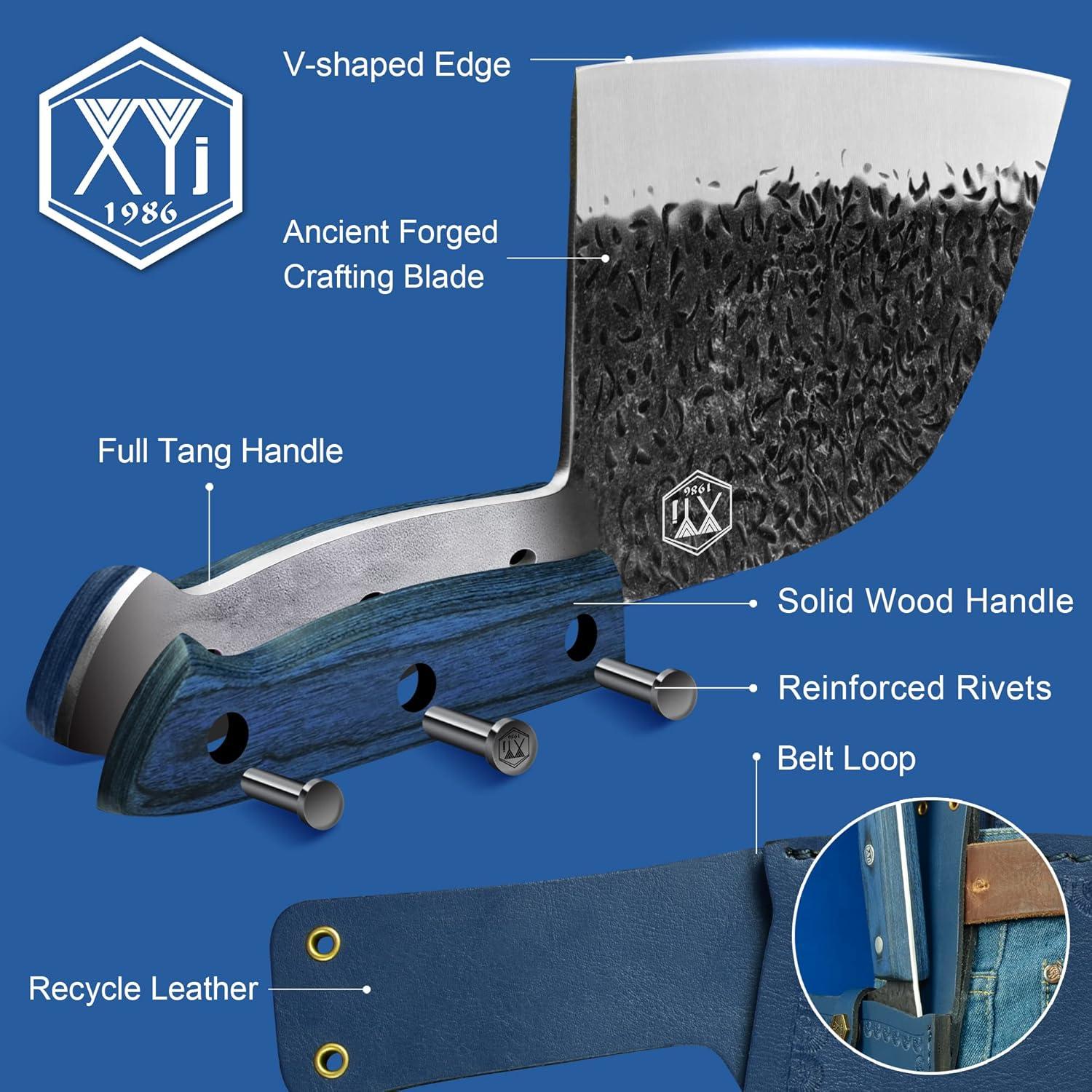 Cuchillo de Carnicero XYJ 17.78 cm Acero Alto Carbono Full Tang