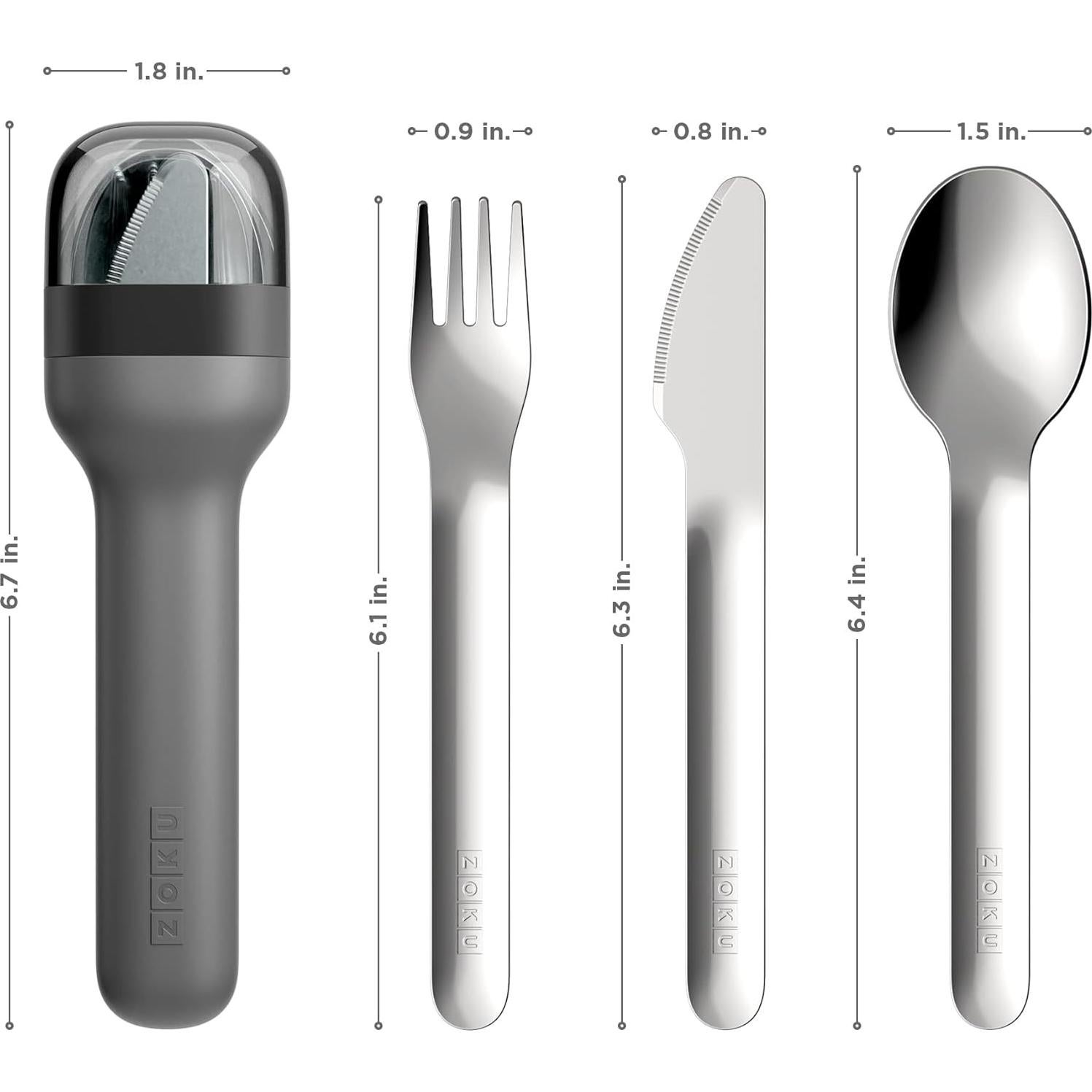 Juego de Utensilios Portátiles Zoku - Acero Inoxidable 3 Piezas