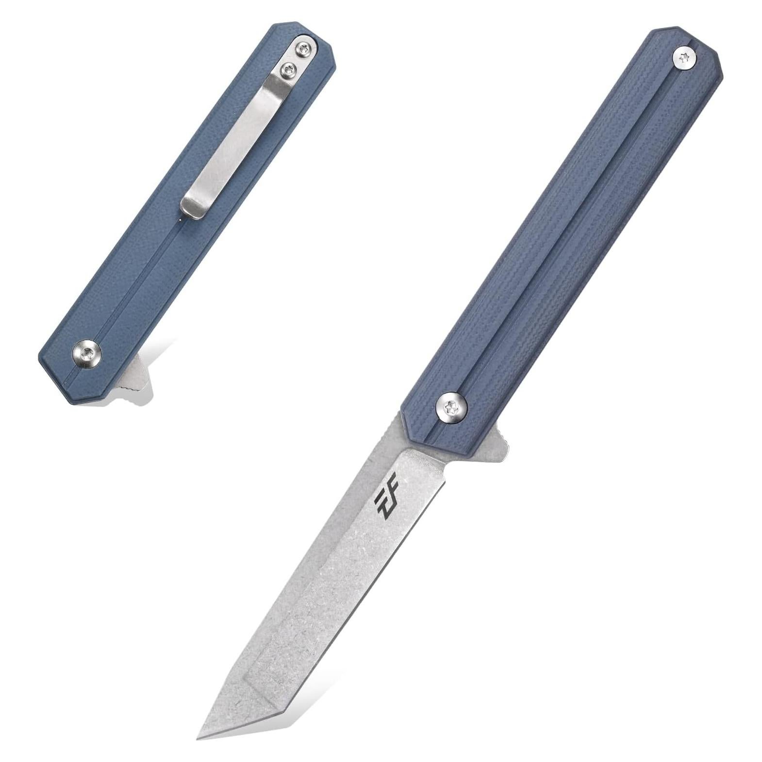 Cuchillo Plegable Eafengrow EF65 D2 Mango G10 18 cm Gris Azul